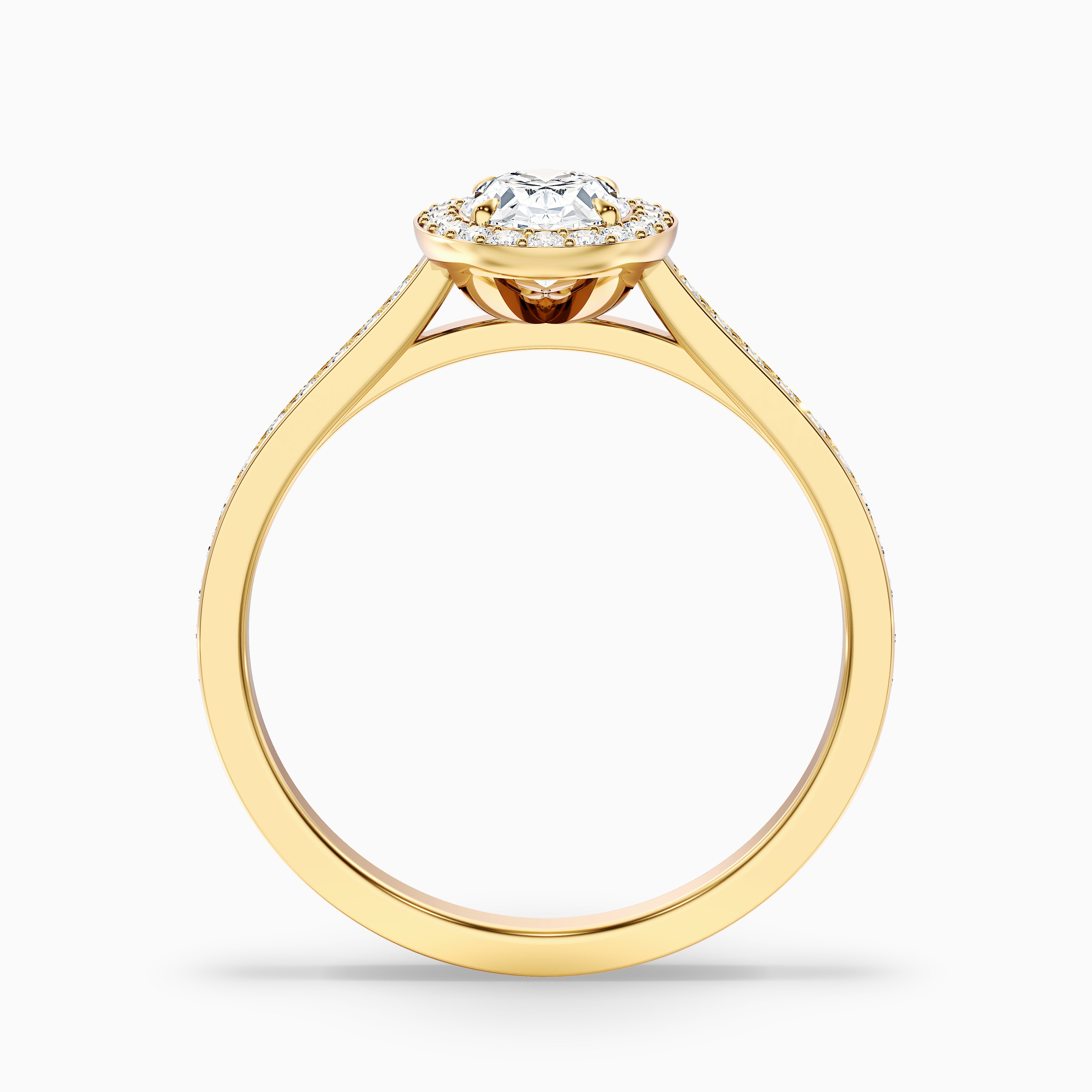 Jacquelyn Oval Halo Channel Set Moissanite Ring