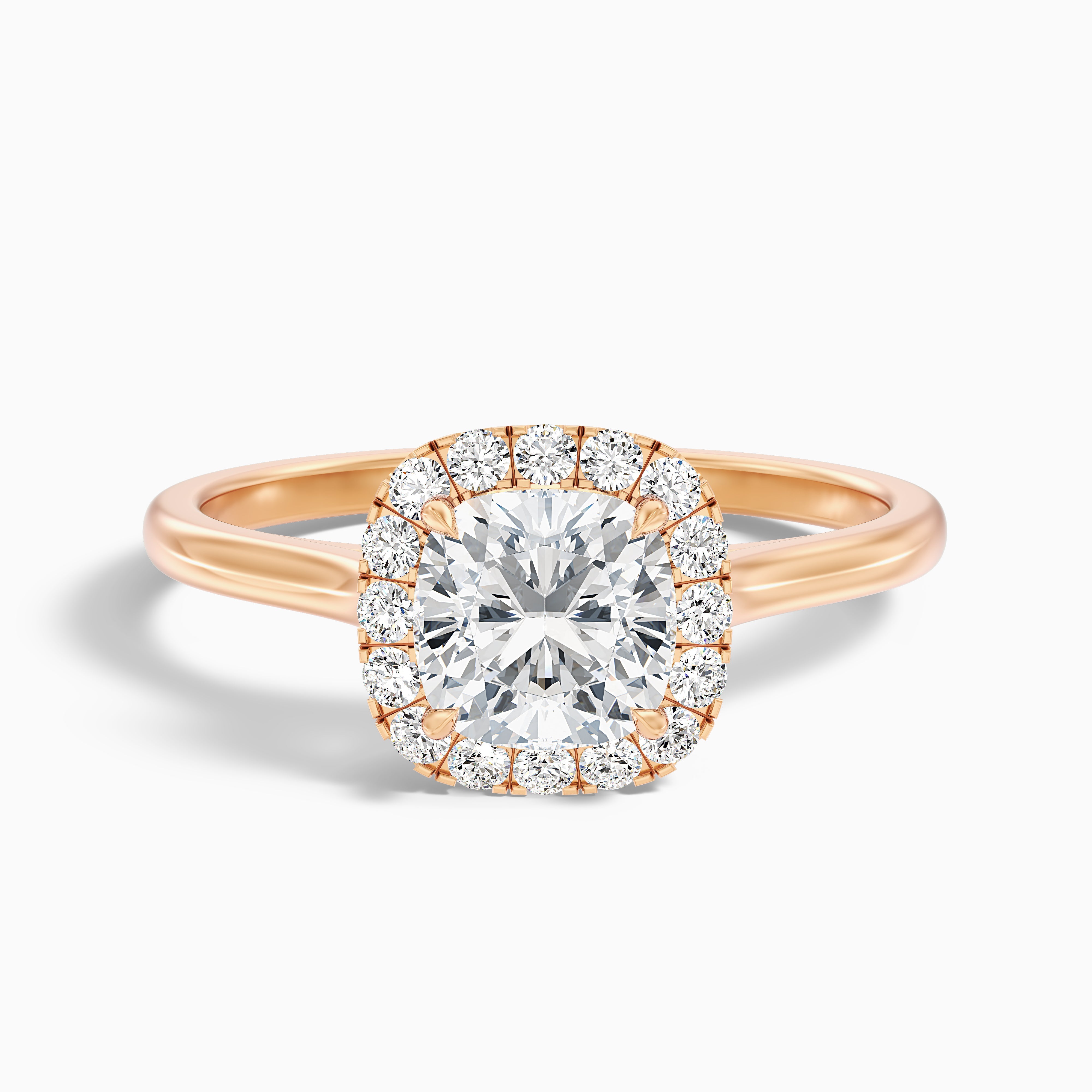 Jasmine Cushion Halo Moissanite Ring
