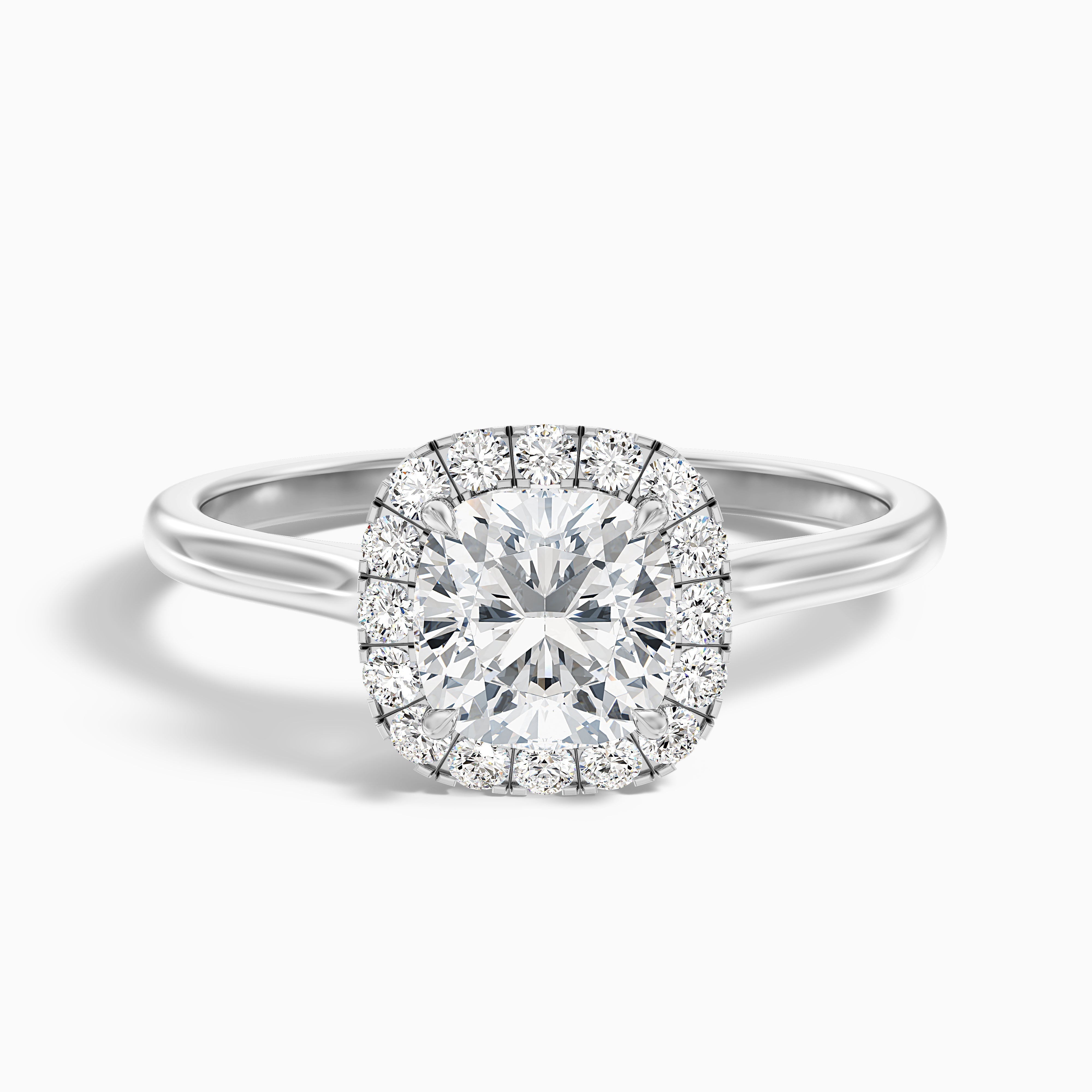 Jasmine Cushion Halo Moissanite Ring