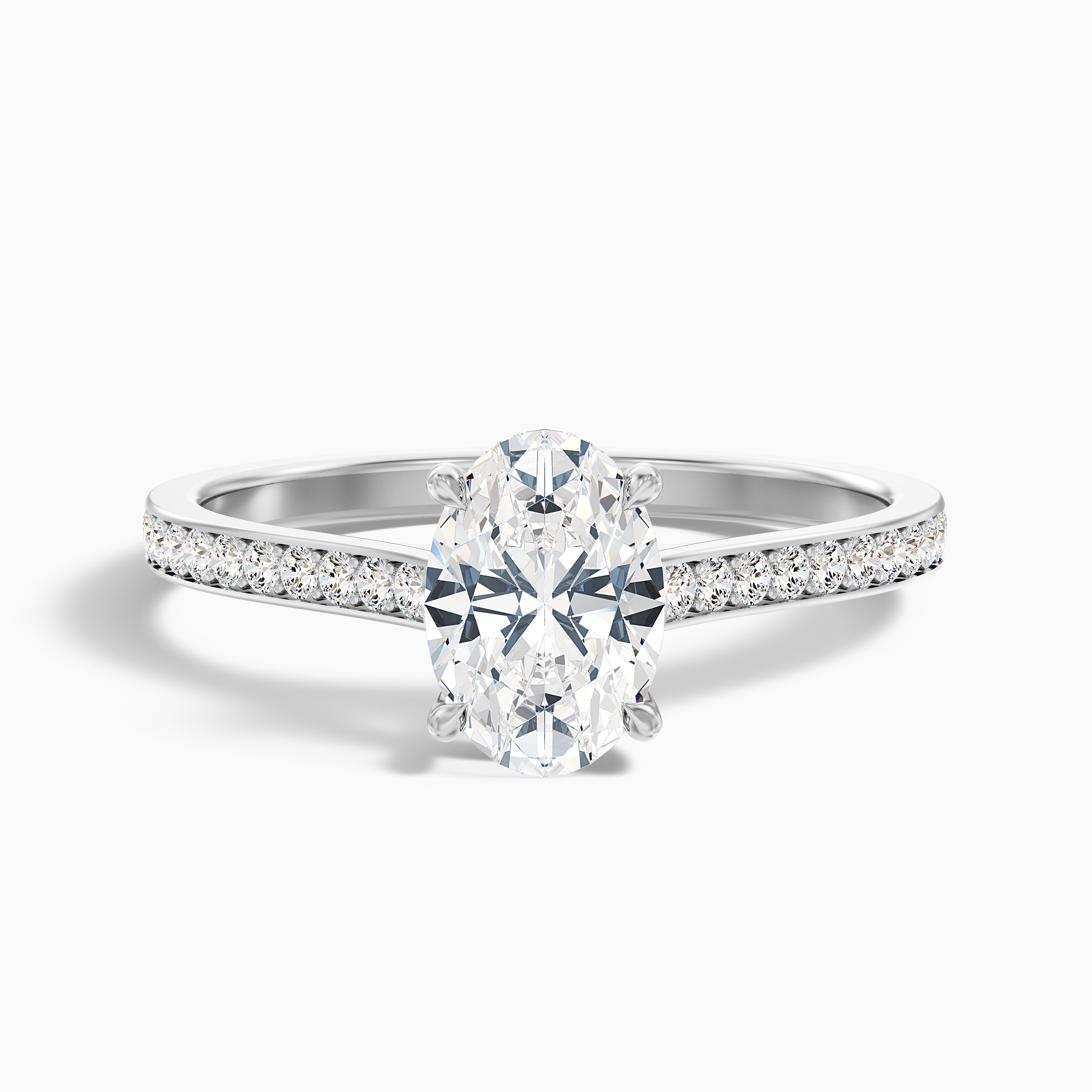 Jennifer Oval Side Stone Channel Set Moissanite Ring
