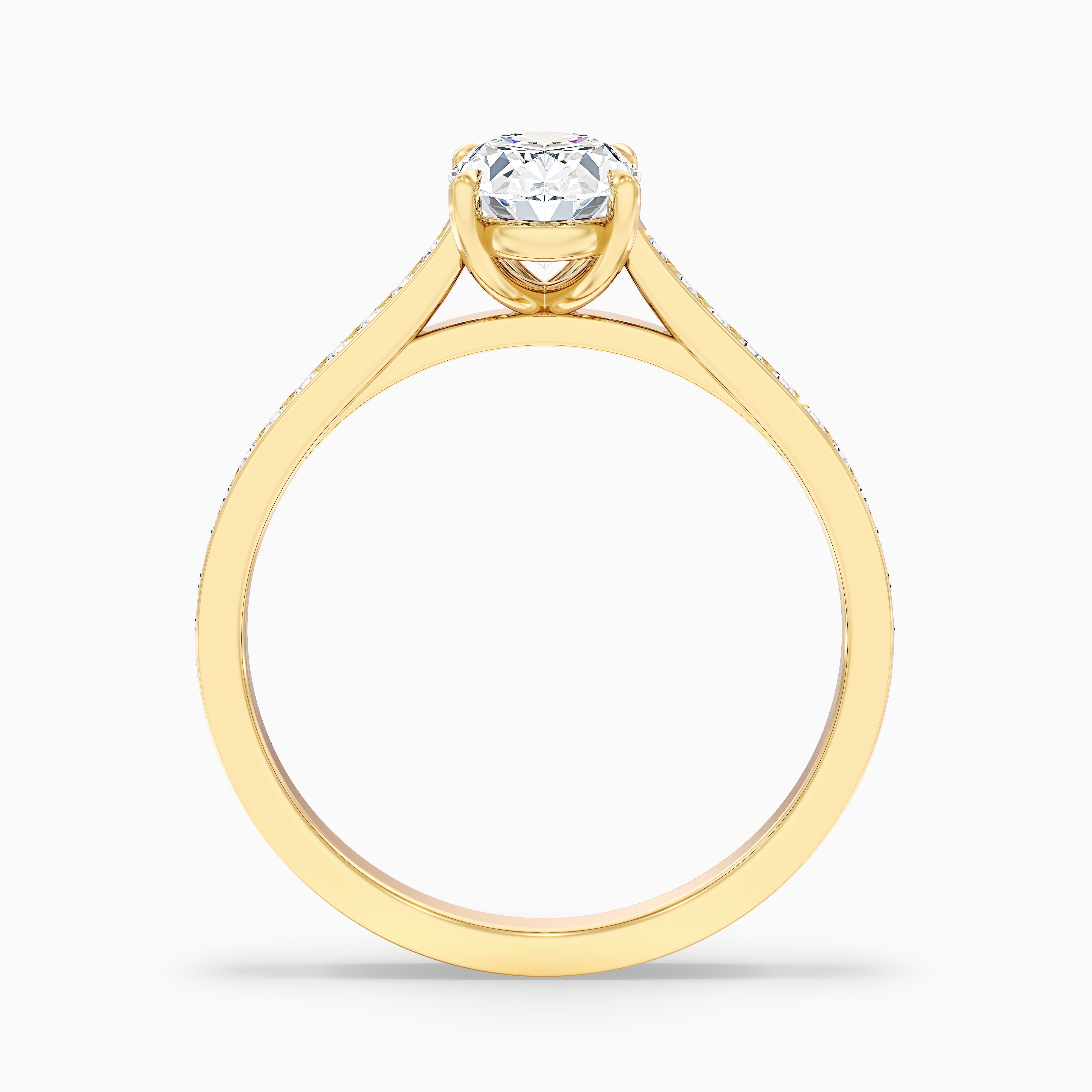 Jennifer Oval Side Stone Channel Set Moissanite Ring