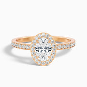 Jessica Oval Halo Channel Set Moissanite Ring