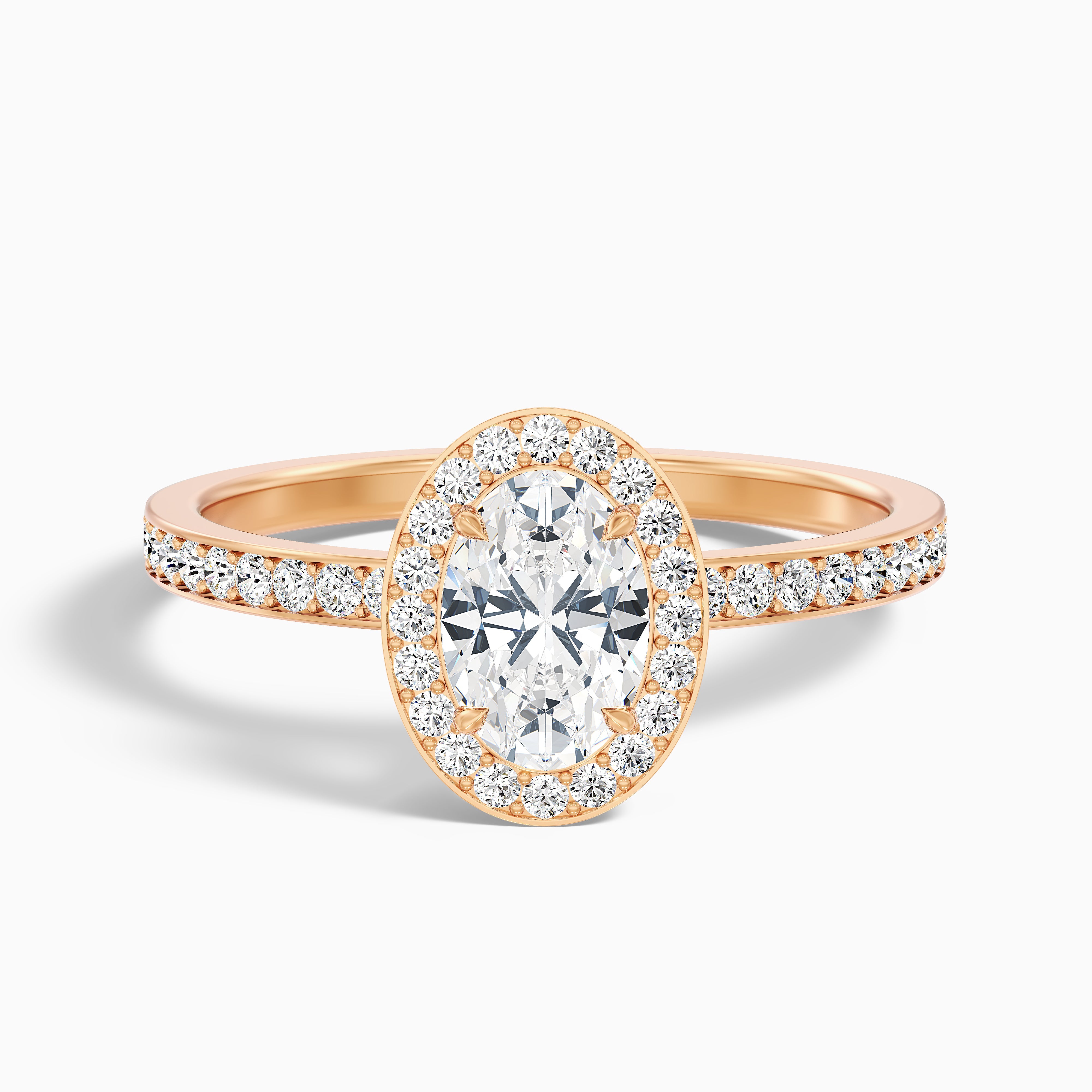 Jessica Oval Halo Channel Set Moissanite Ring