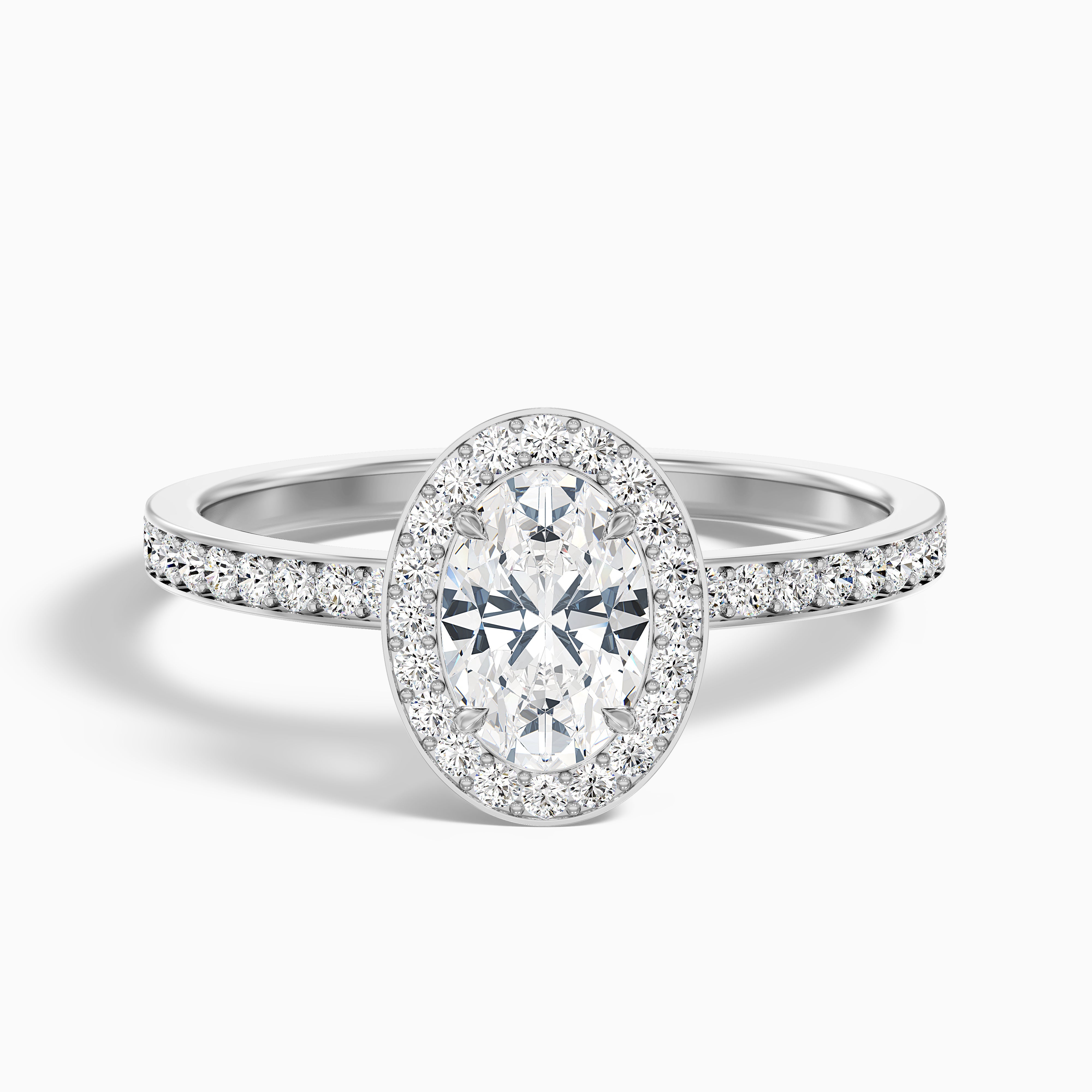 Jessica Oval Halo Channel Set Moissanite Ring