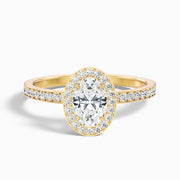 Jessica Oval Halo Channel Set Lab Grown Diamond Ring