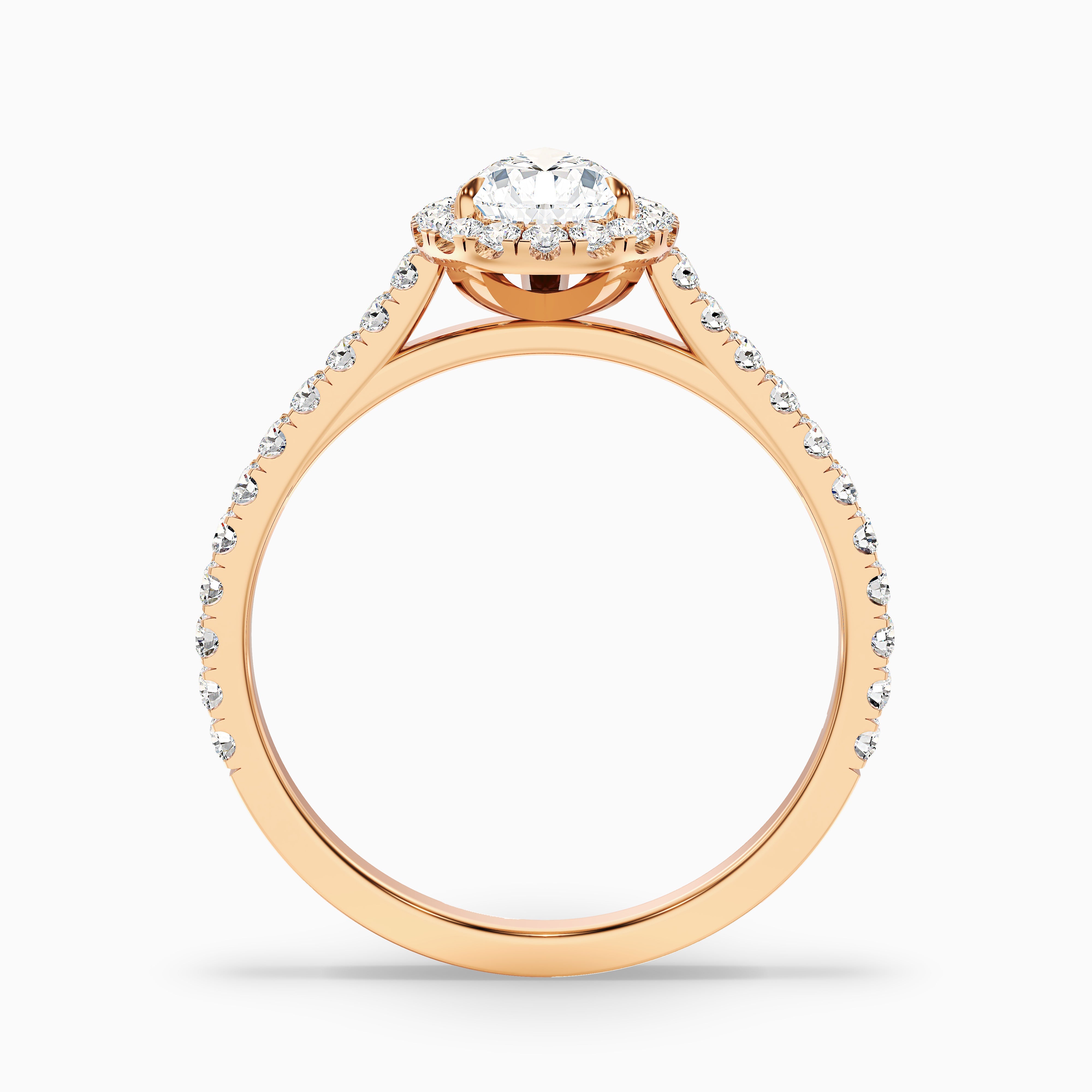Jesstinia Pear Pave Halo Moissanite Ring