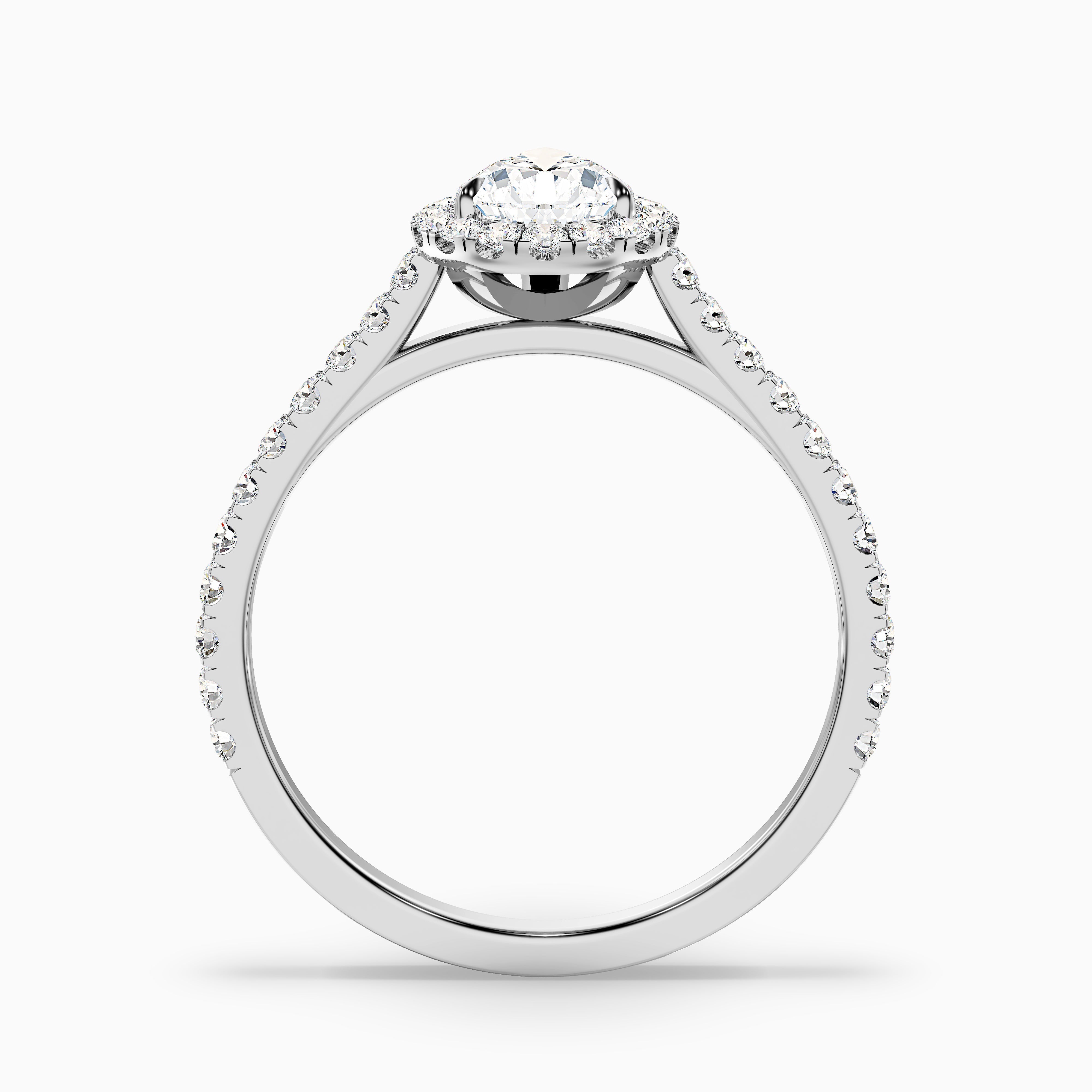 Jesstinia Pear Pave Halo Moissanite Ring