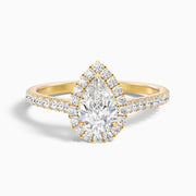 Jesstinia Pear Pave Halo Lab Grown Diamond Ring