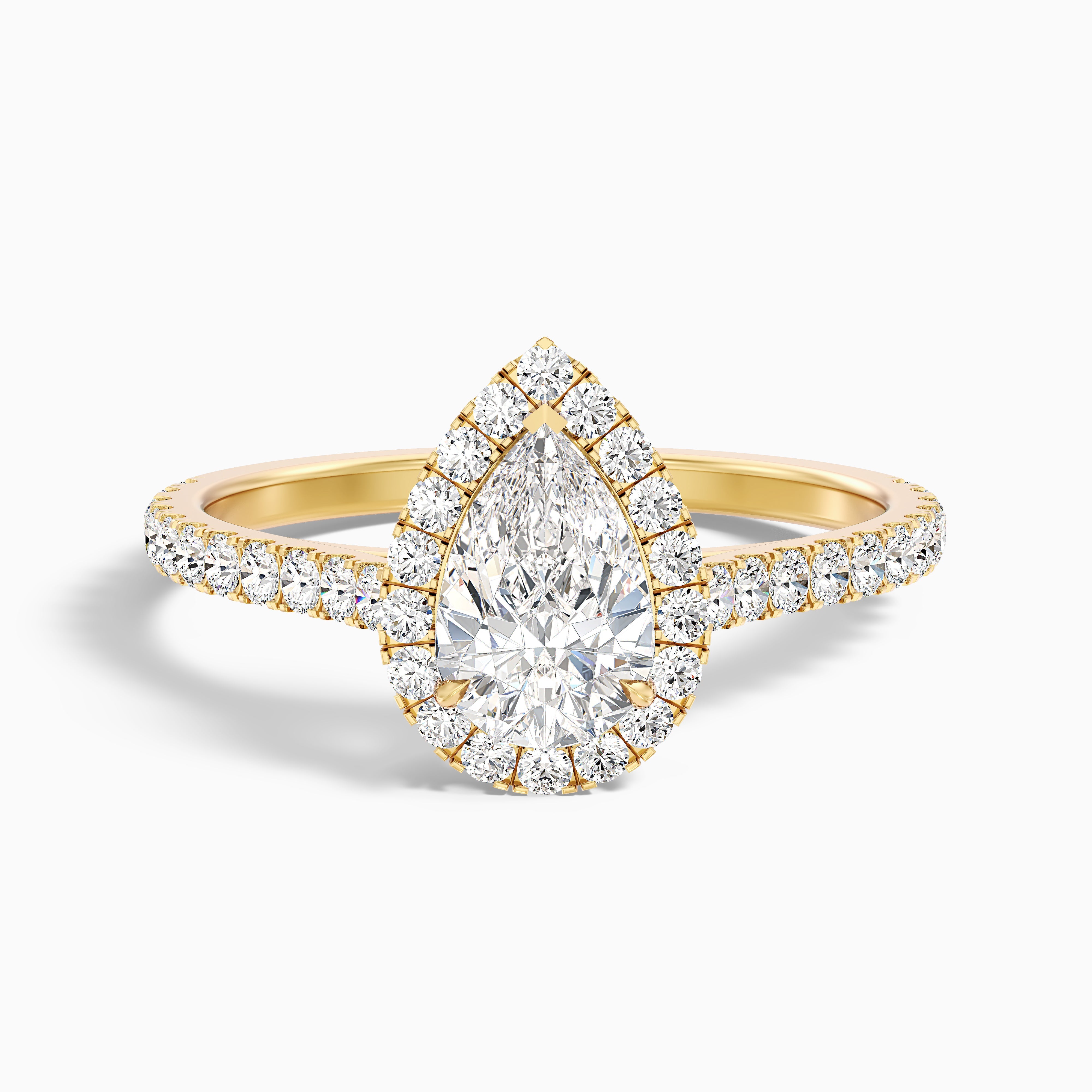 Jesstinia Pear Pave Halo Lab Grown Diamond Ring