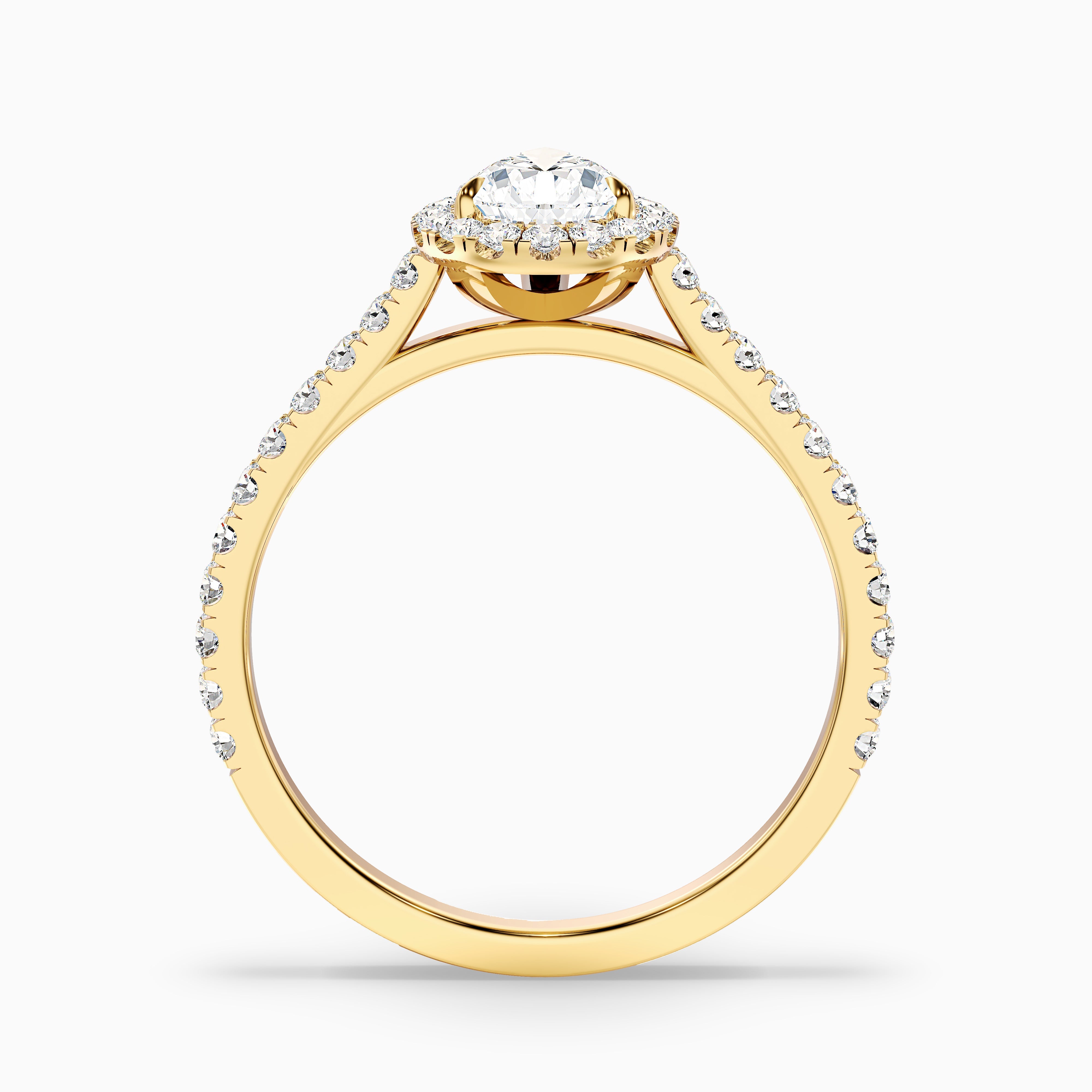 Jesstinia Pear Pave Halo Lab Grown Diamond Ring