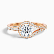 Jocelyn Round Unique Splits band Channel Set Moissanite Ring