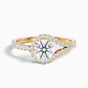 Jolene Round Pave Unique Splits Band Lab Grown Diamond Ring