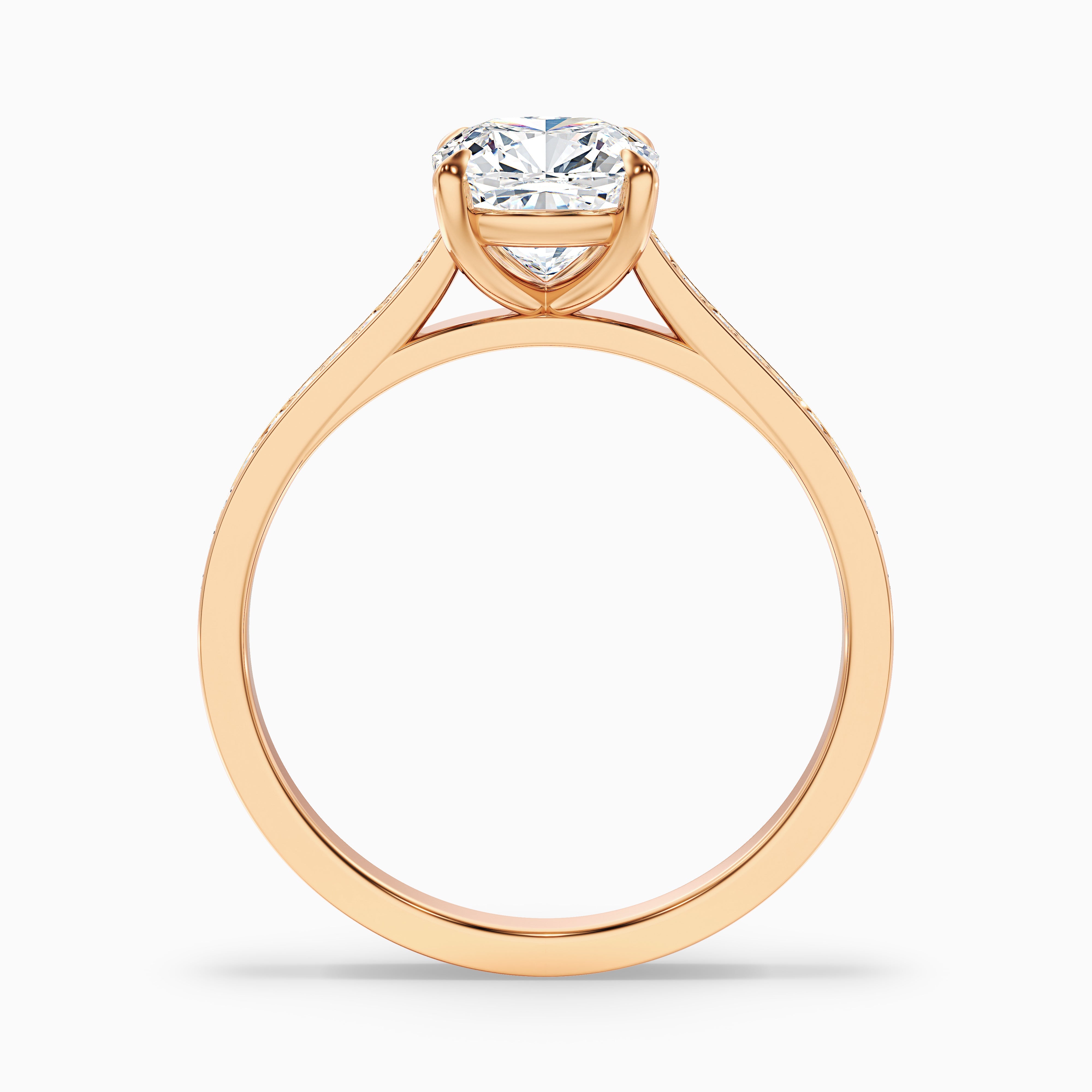 Jordana Cushion Side Stone Channel Set Moissanite Ring