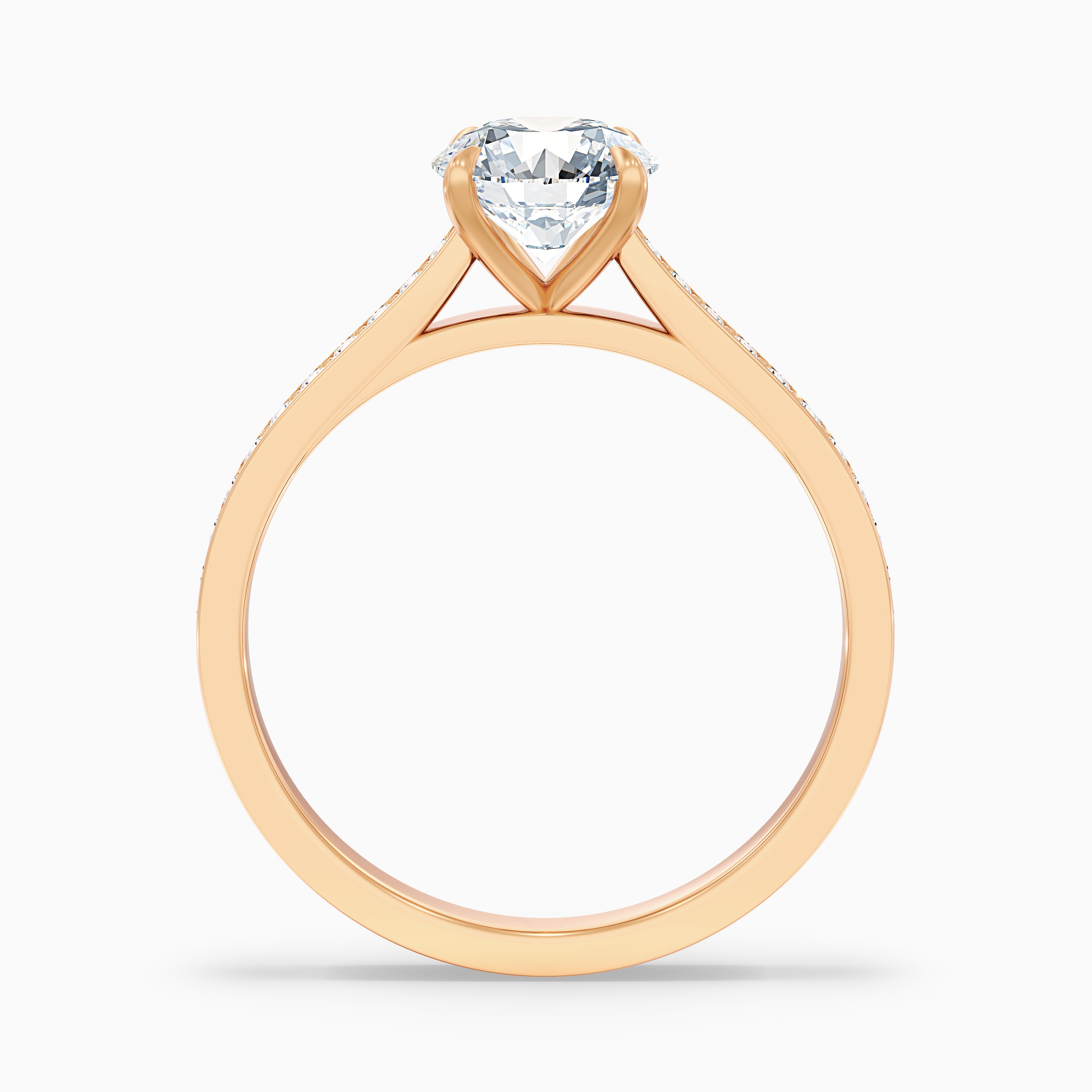 Josephine Round Side Stone Channel Set Moissanite Ring