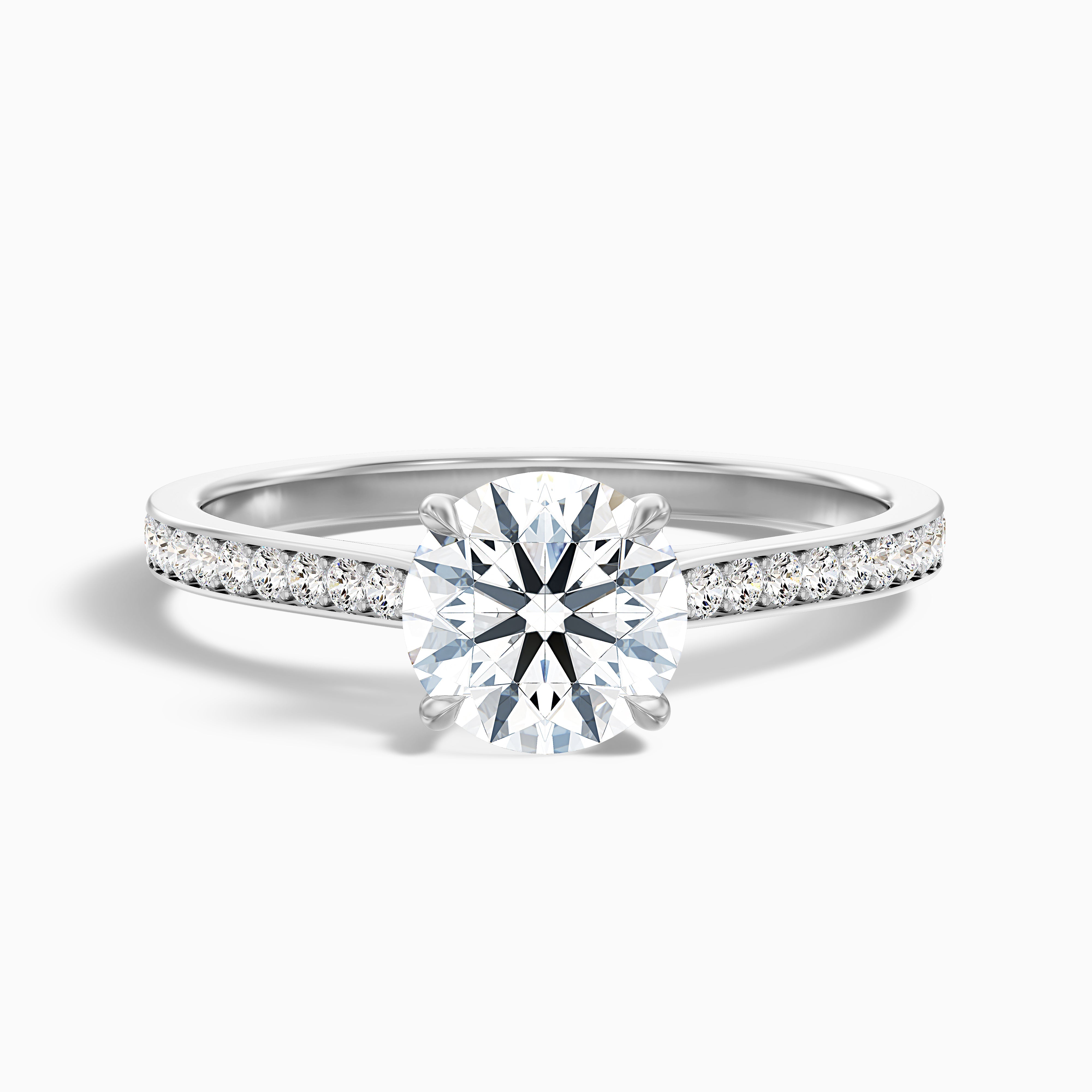 Josephine Round Side Stone Channel Set Lab Grown Diamond Ring