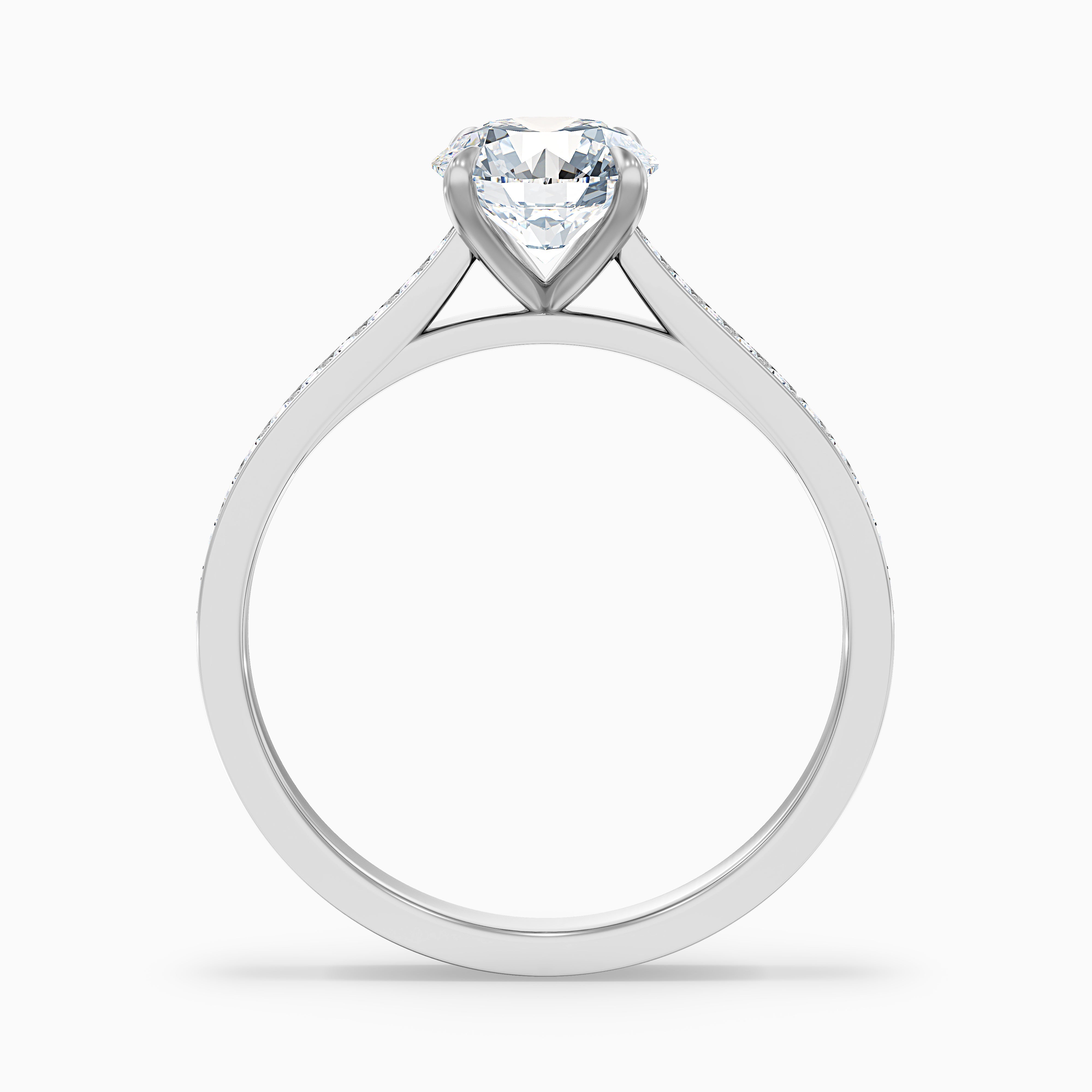 Josephine Round Side Stone Channel Set Lab Grown Diamond Ring