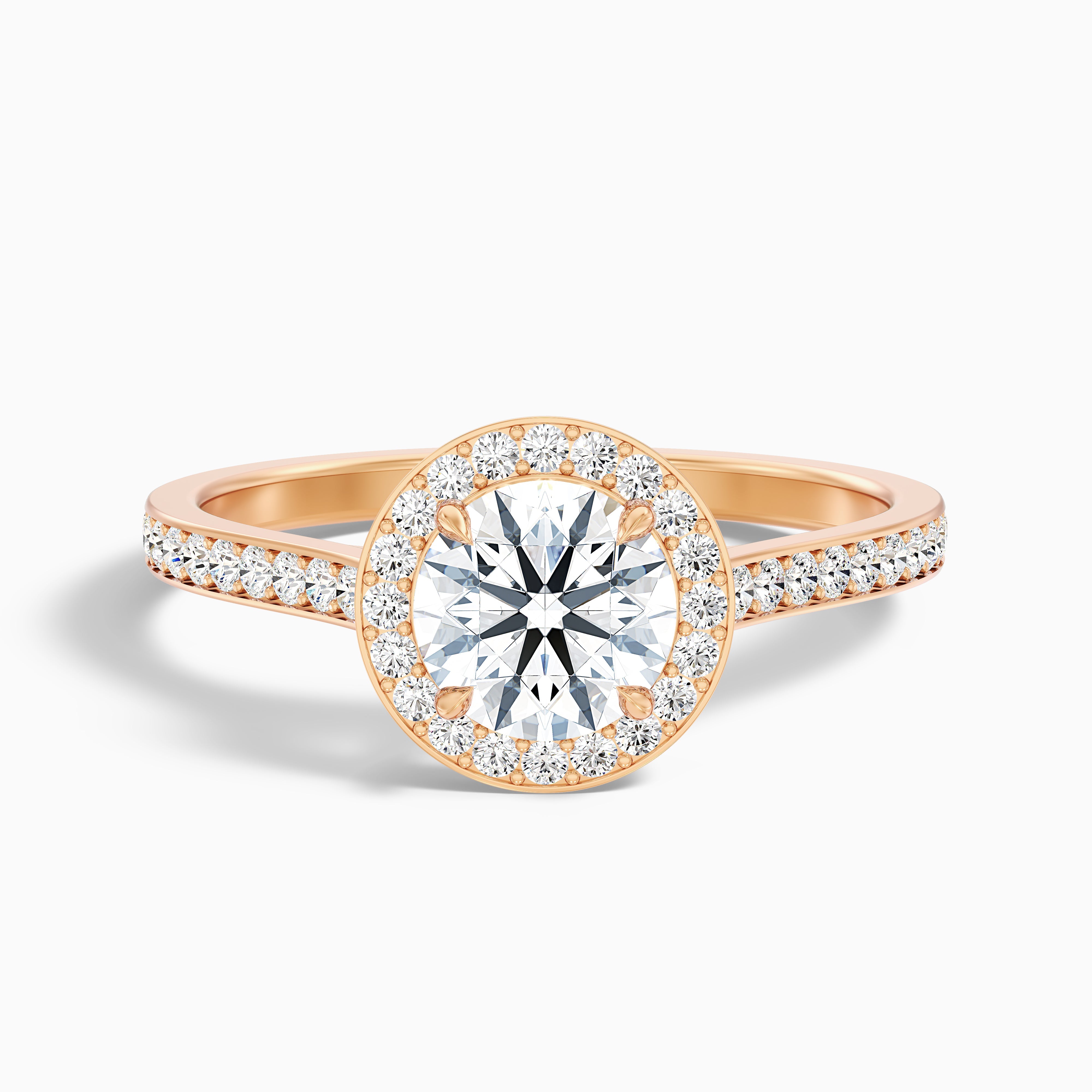 Kassandra Round Halo Channel Set Moissanite Ring