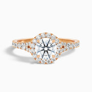 Katerina Round Cut Halo Split Shank Moissanite Ring