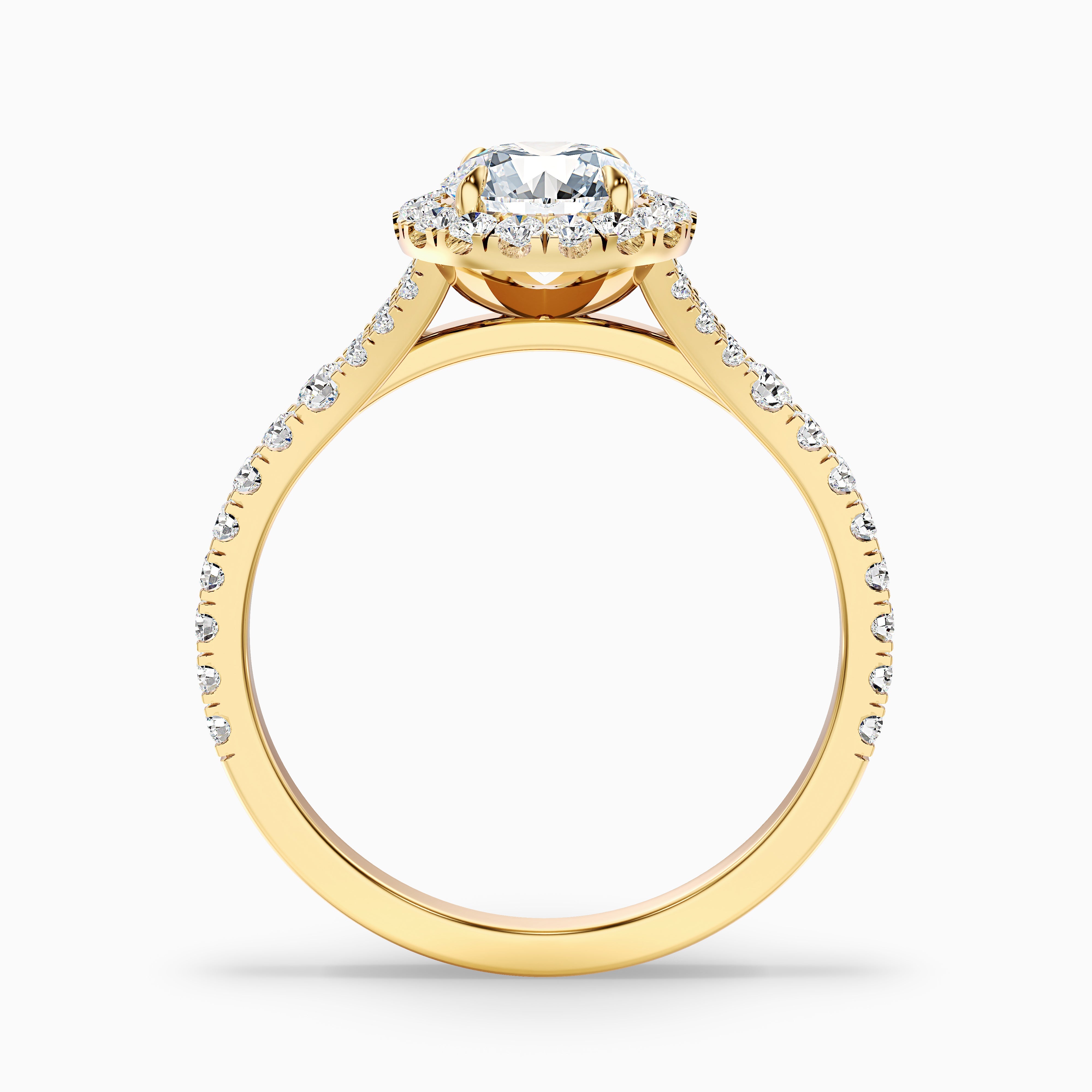 Katerina Round Cut Halo Split Shank Moissanite Ring