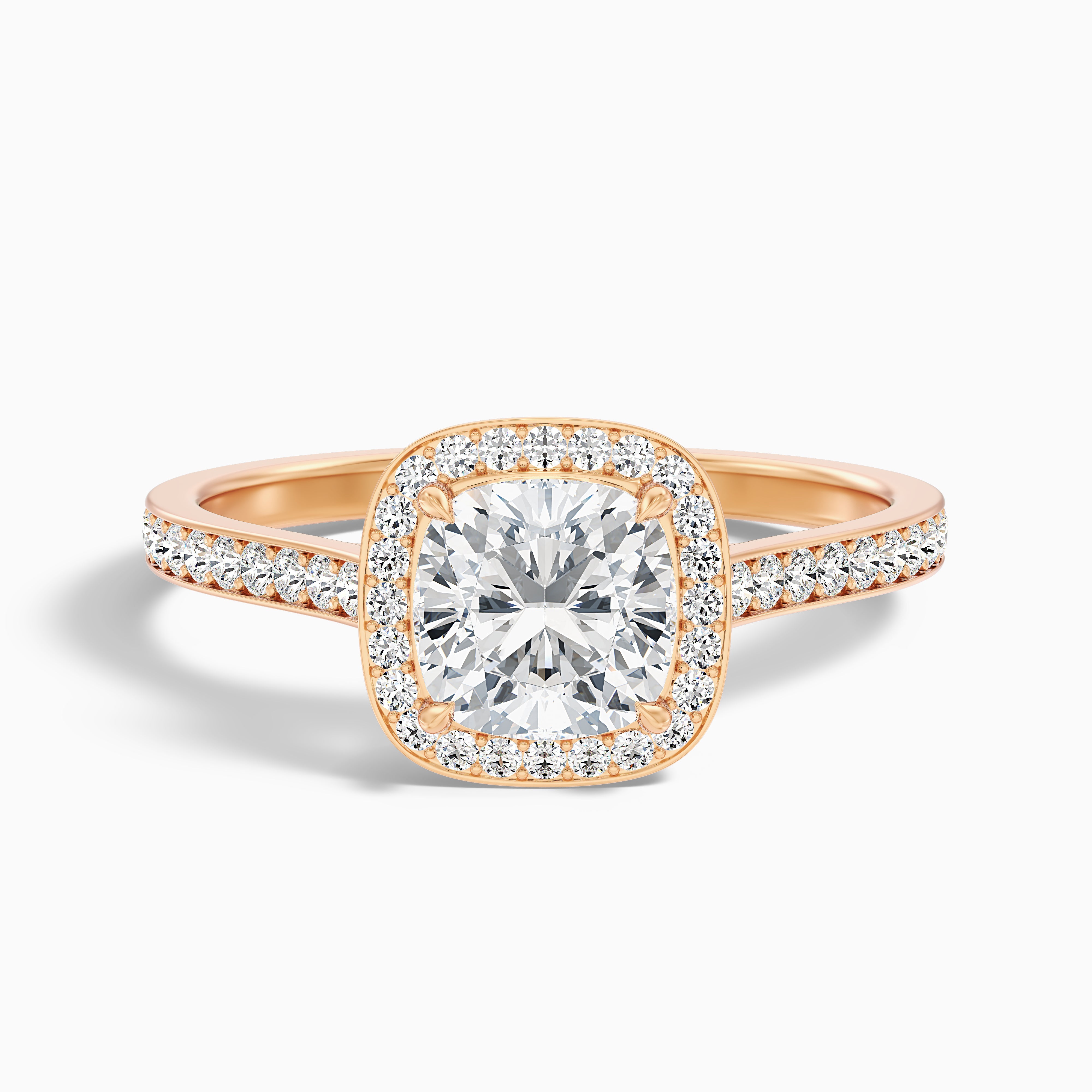 Kennedi Cushion Halo Channel Set Moissanite Ring