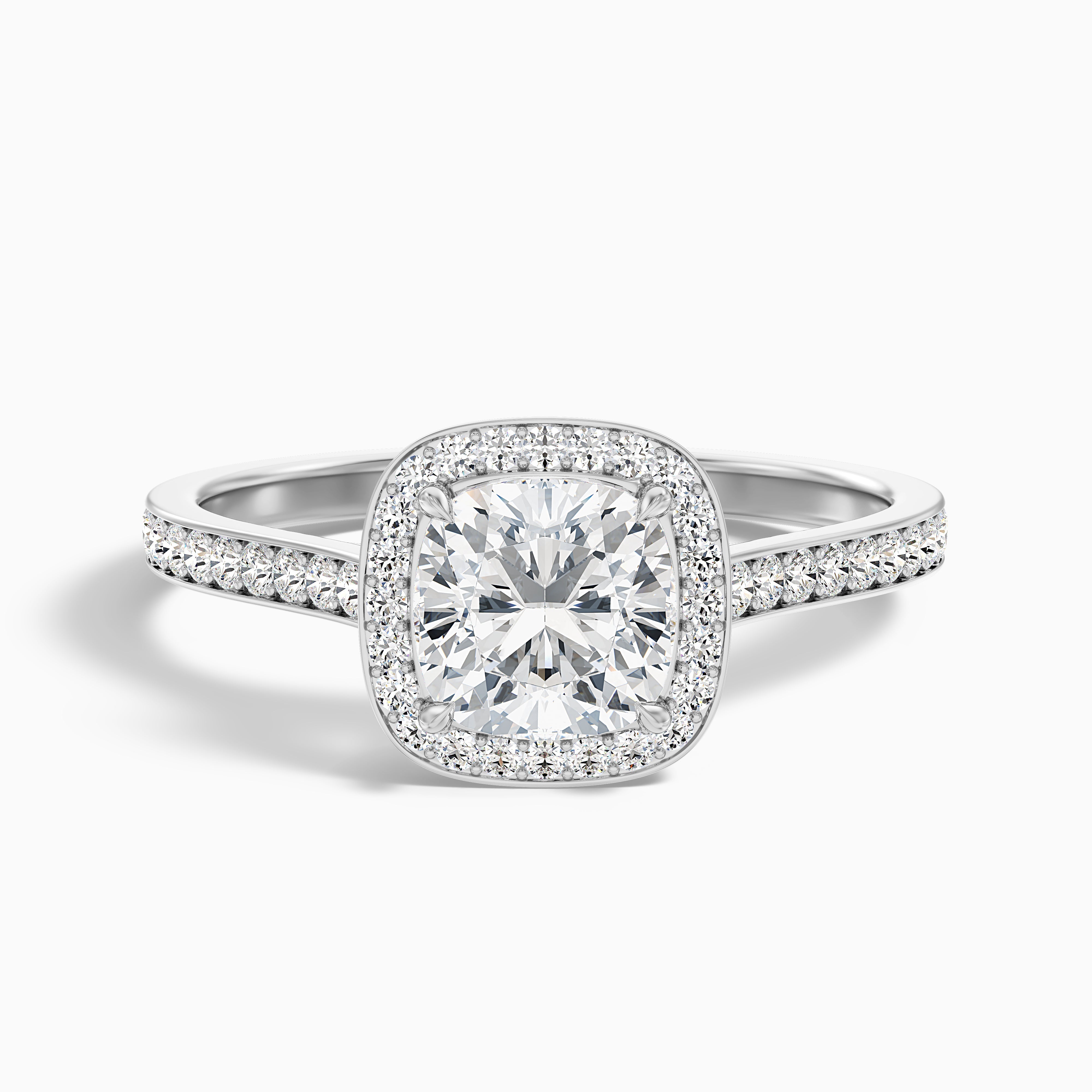 Kennedi Cushion Halo Channel Set Moissanite Ring