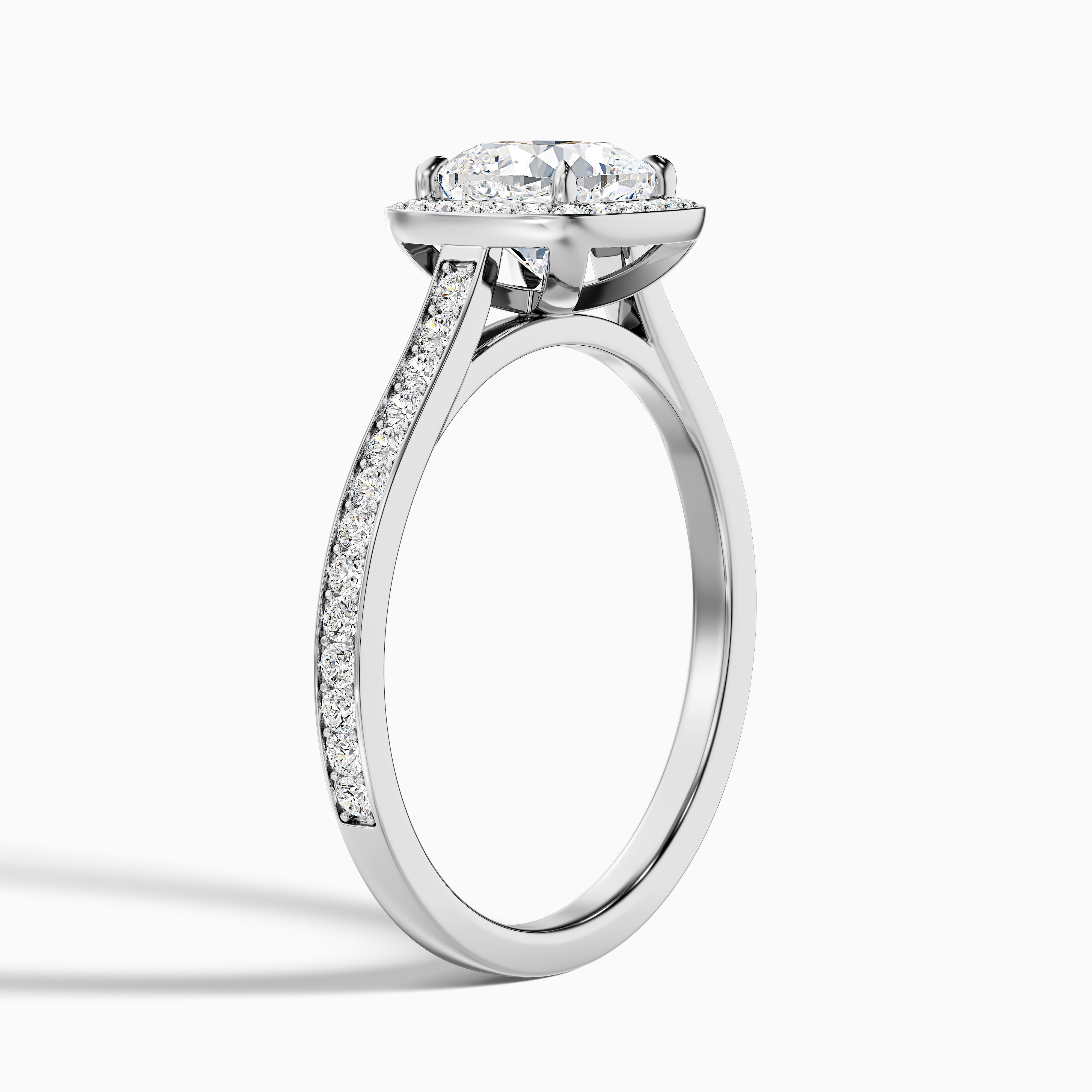 Kennedi Cushion Halo Channel Set Lab Grown Diamond Ring