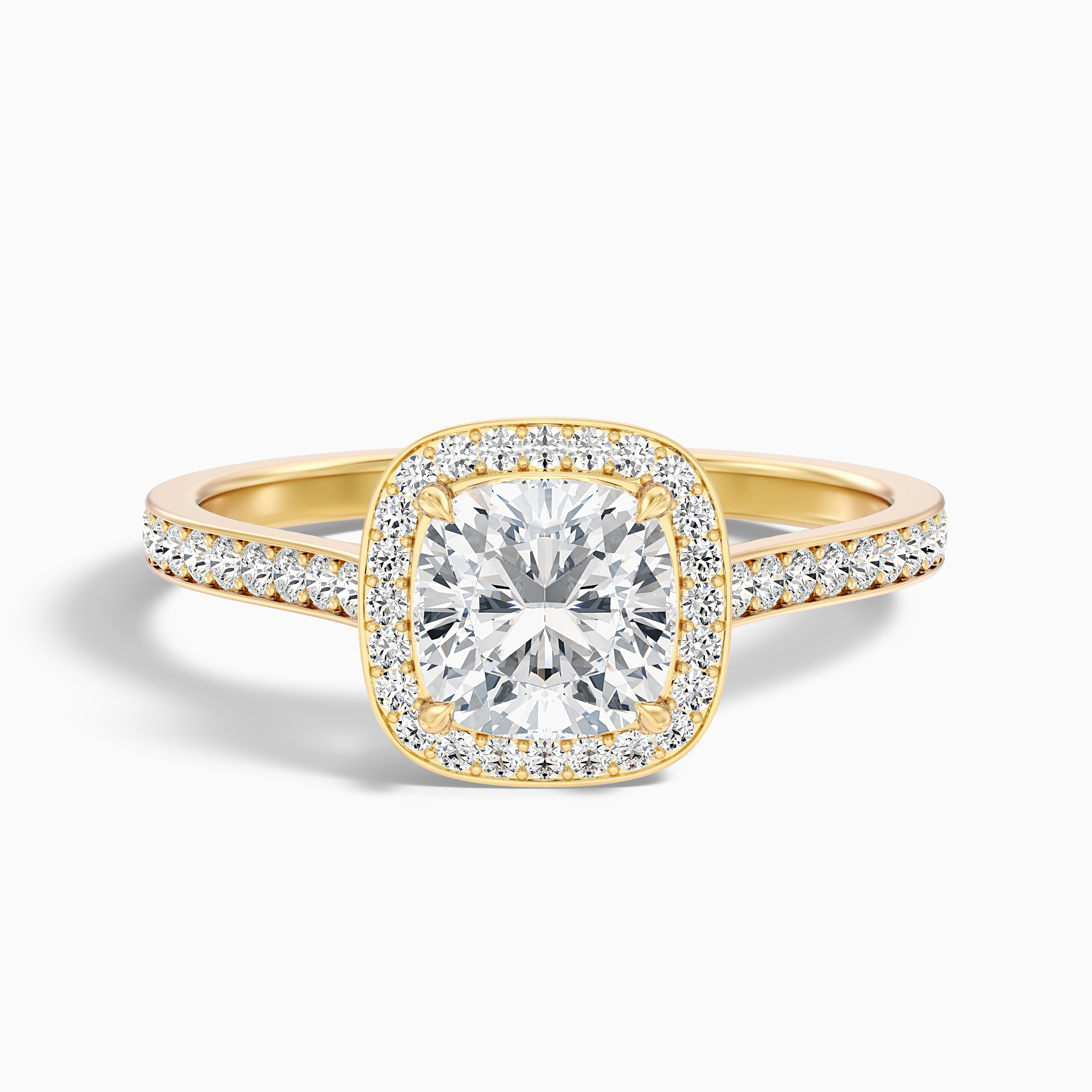 Kennedi Cushion Halo Channel Set Lab Grown Diamond Ring