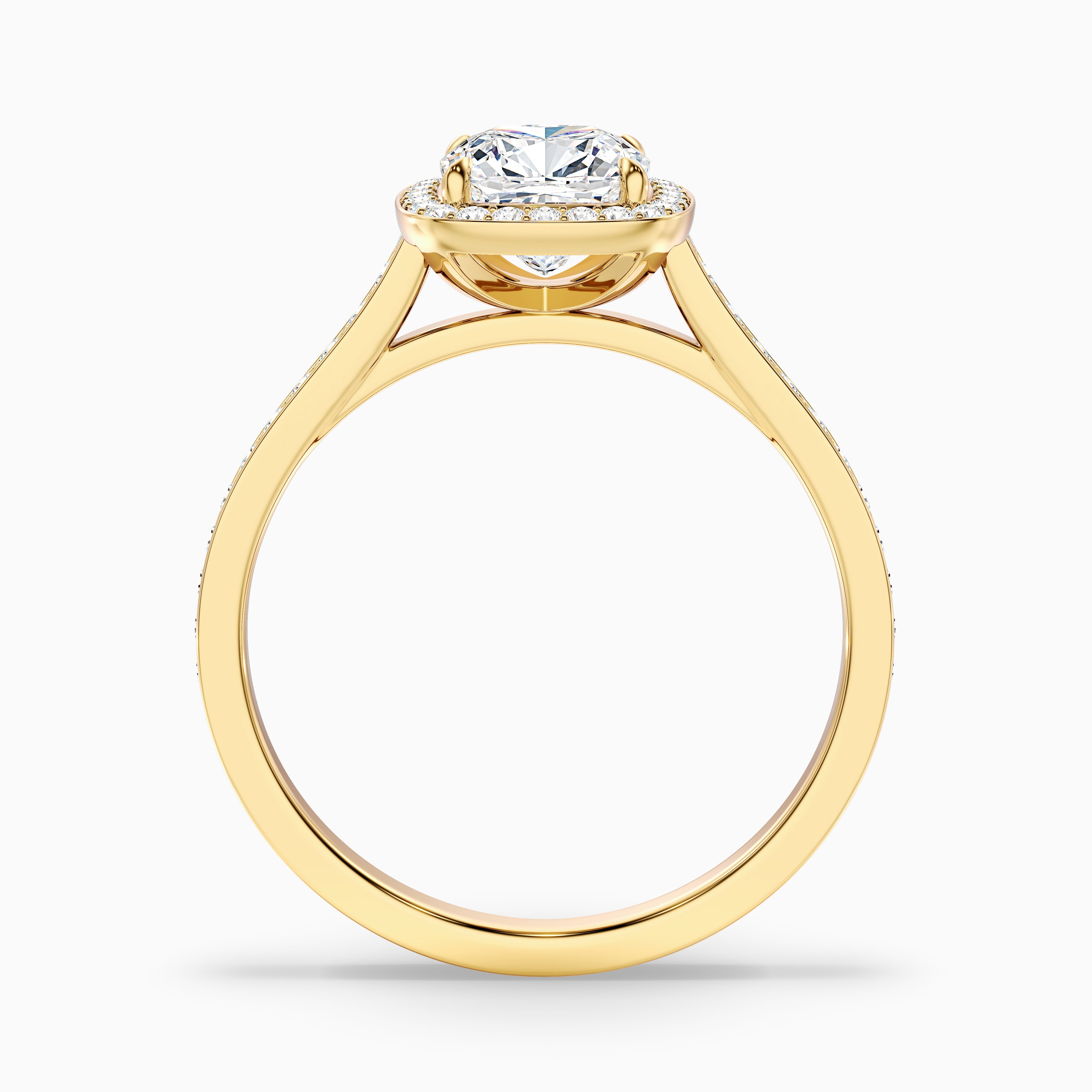 Kennedi Cushion Halo Channel Set Lab Grown Diamond Ring