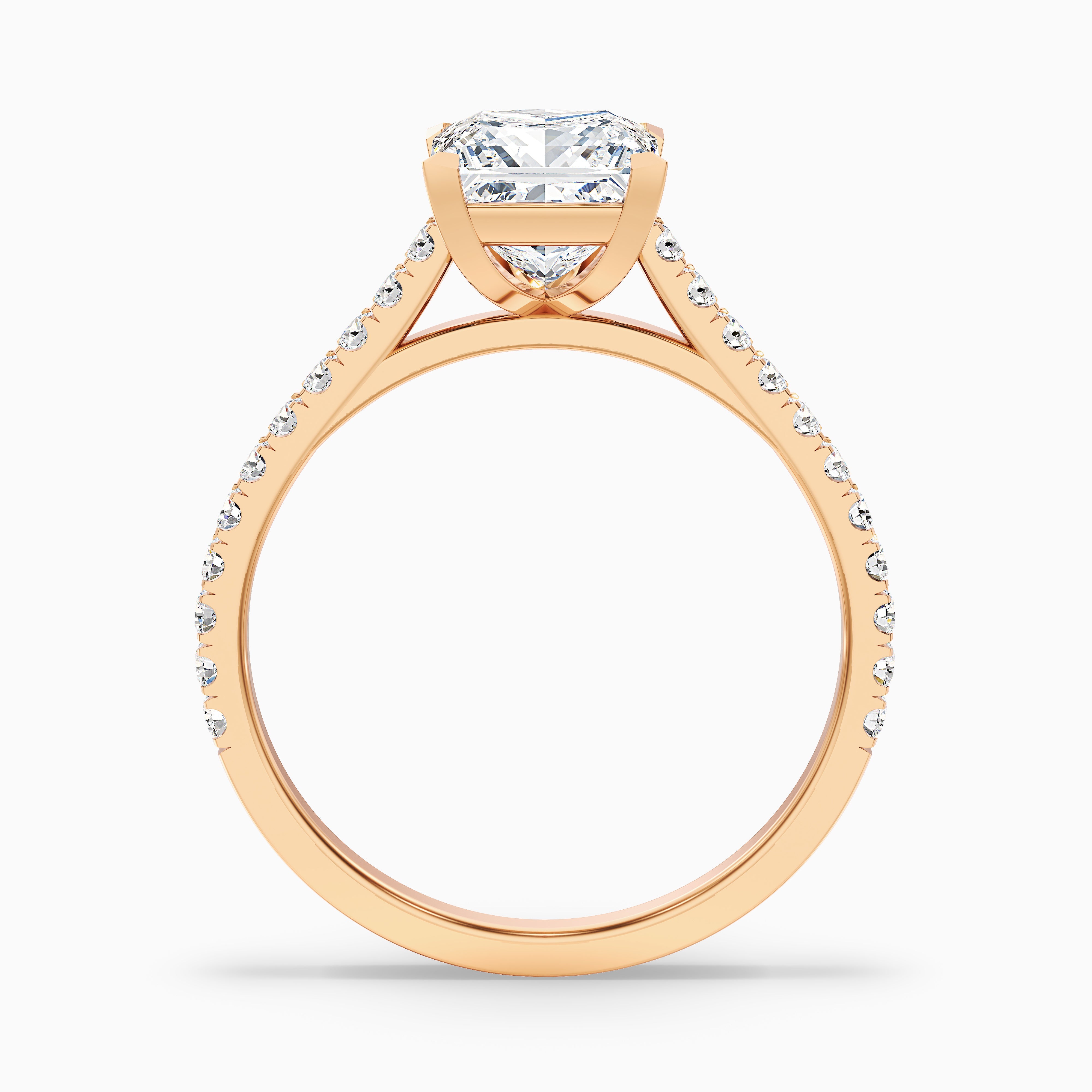Lauren Princess Side Stone Moissanite Ring
