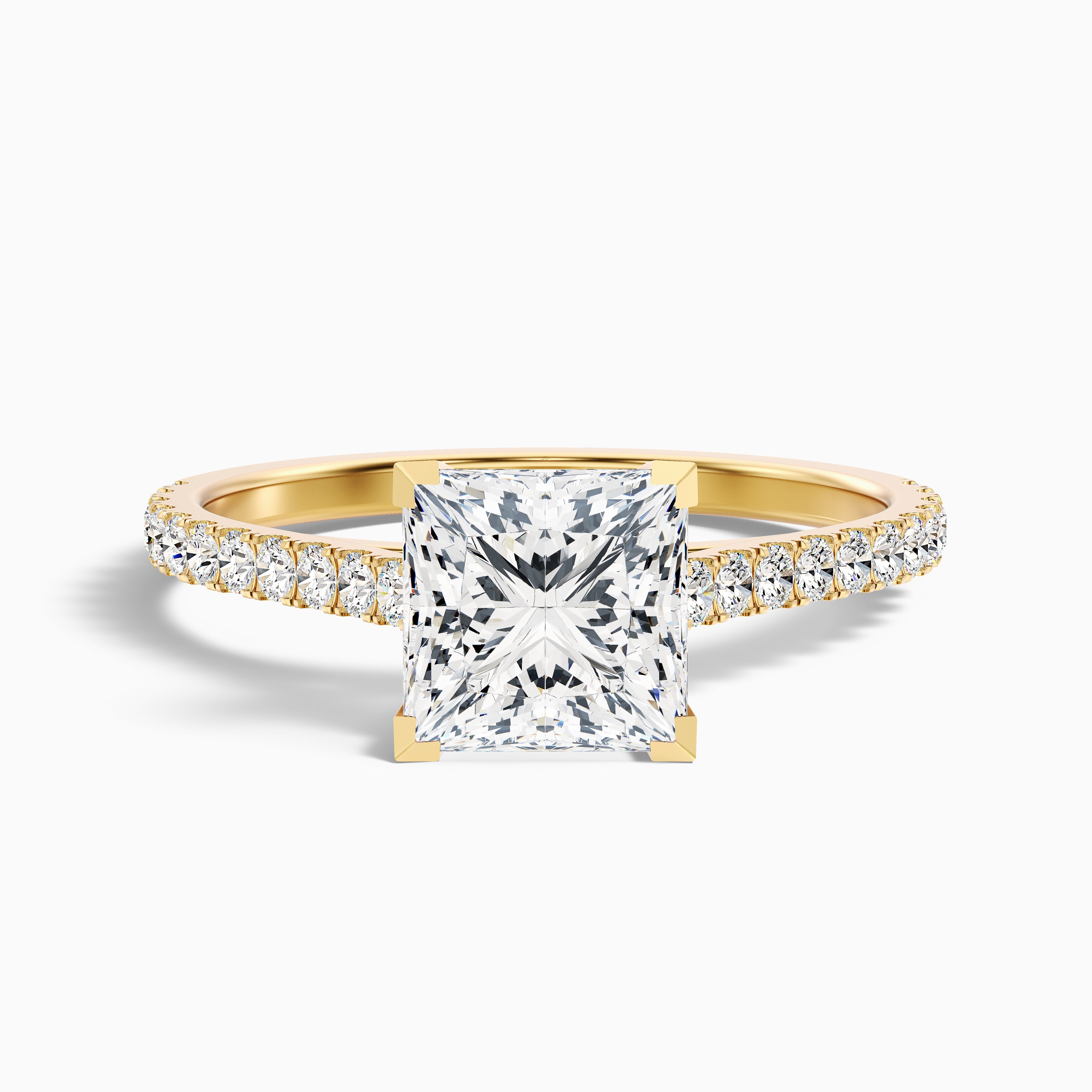 Lauren Princess Side Stone Lab Grown Diamond Ring