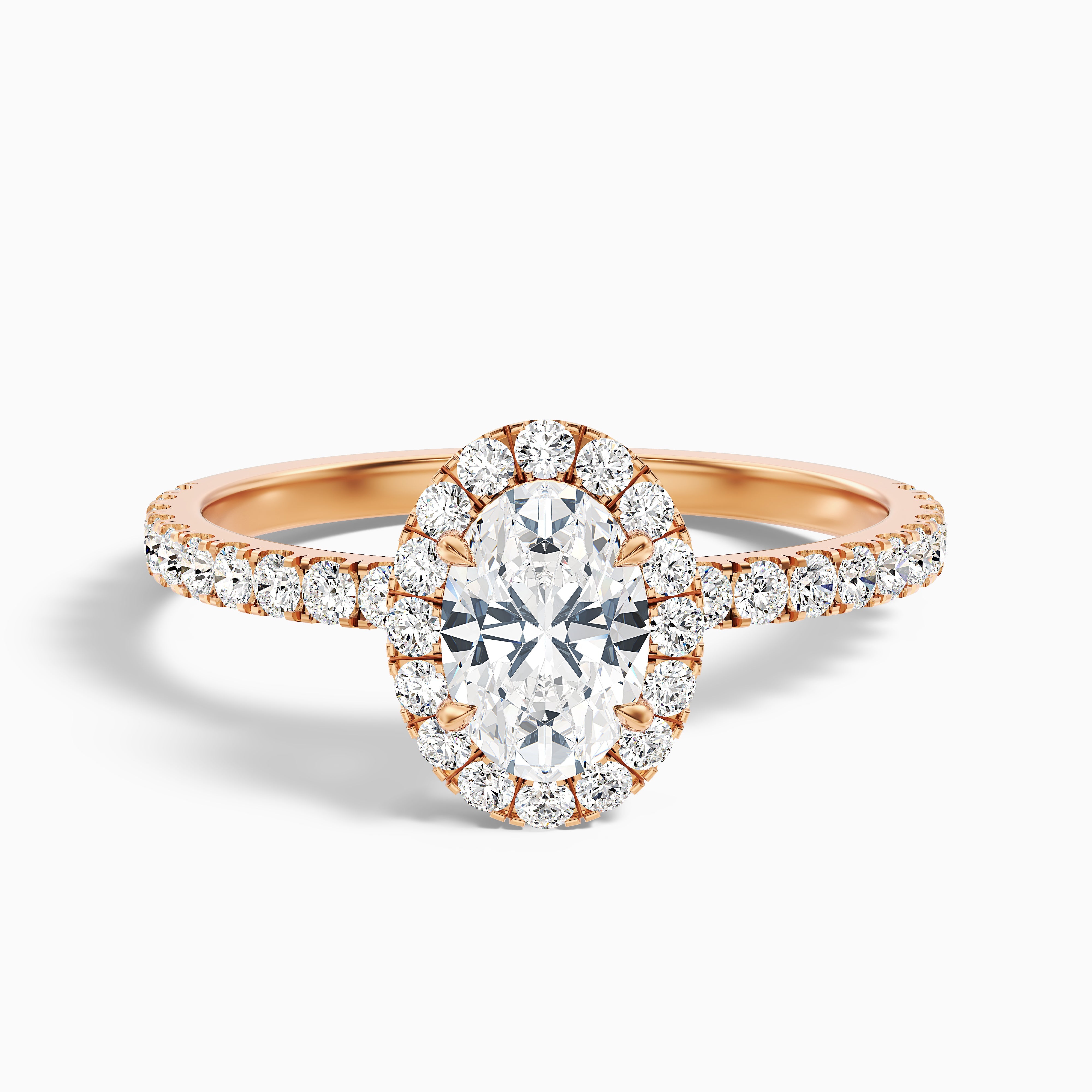 Liliana Oval Pave Halo Moissanite Ring