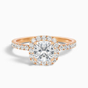 Lindsey Cushion Pave Halo Moissanite Ring