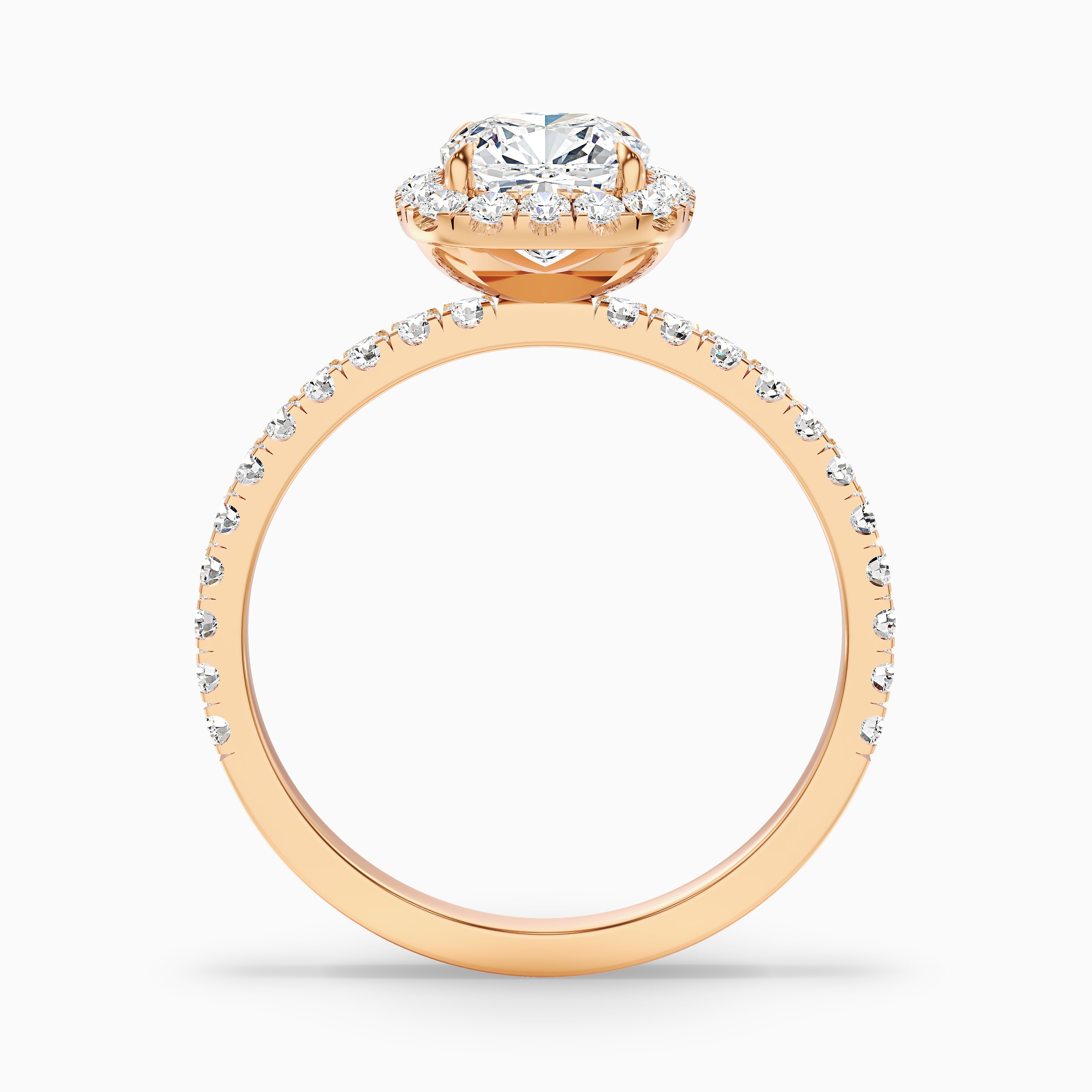 Lindsey Cushion Pave Halo Moissanite Ring