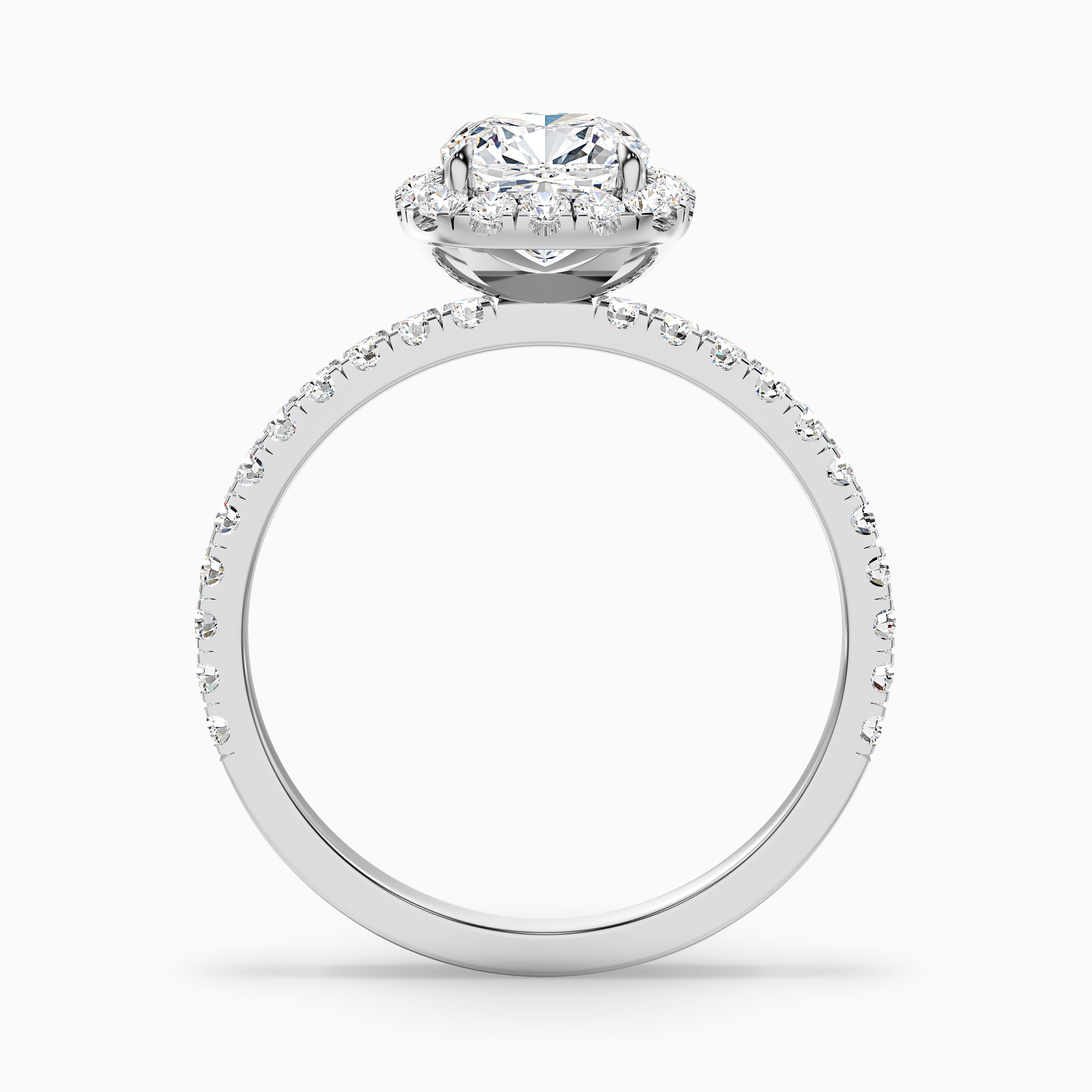 Lindsey Cushion Pave Halo Moissanite Ring