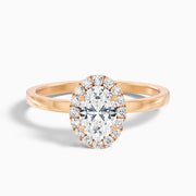 Louisa Oval Cut Halo Moissanite Engagement Ring