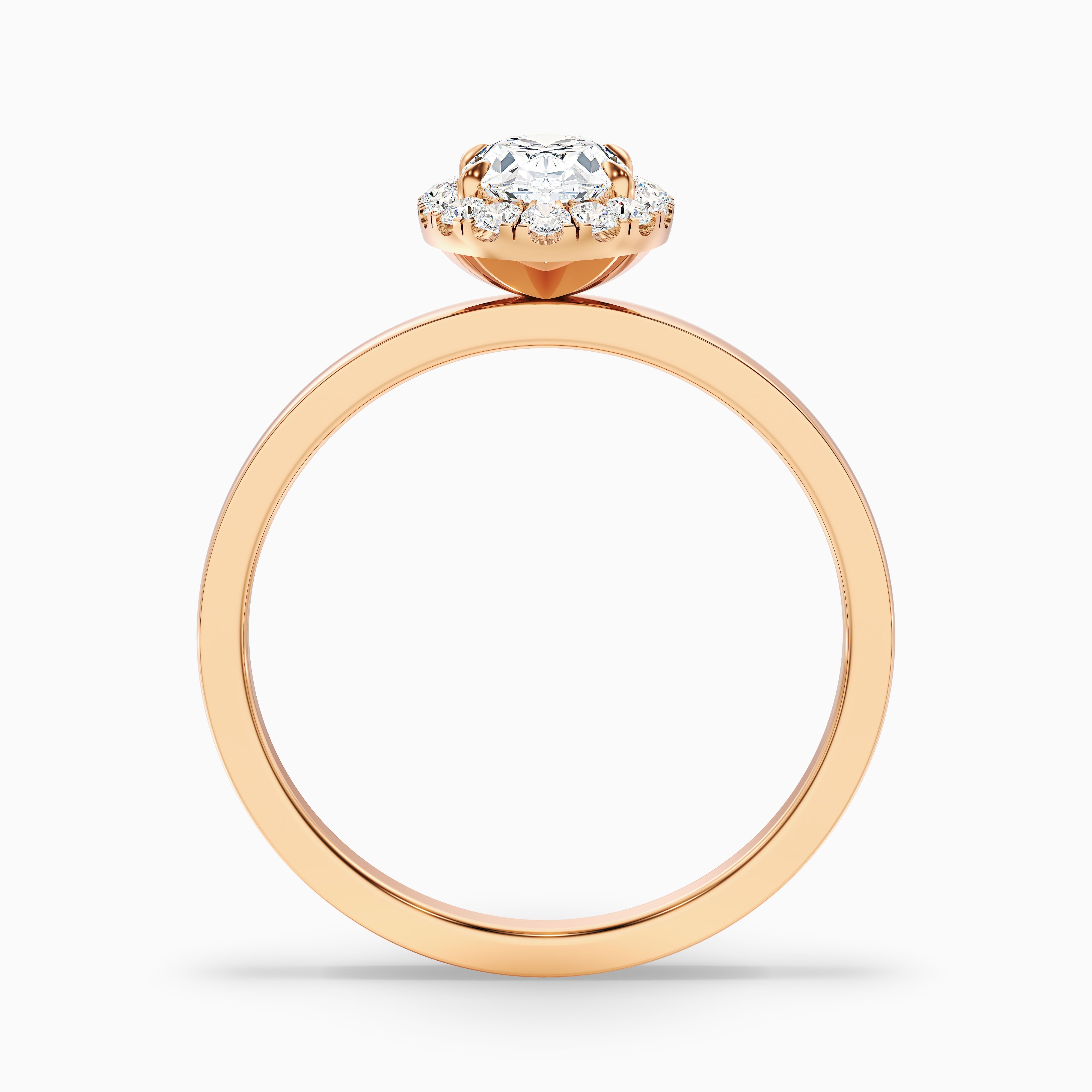 Louisa Oval Cut Halo Moissanite Engagement Ring