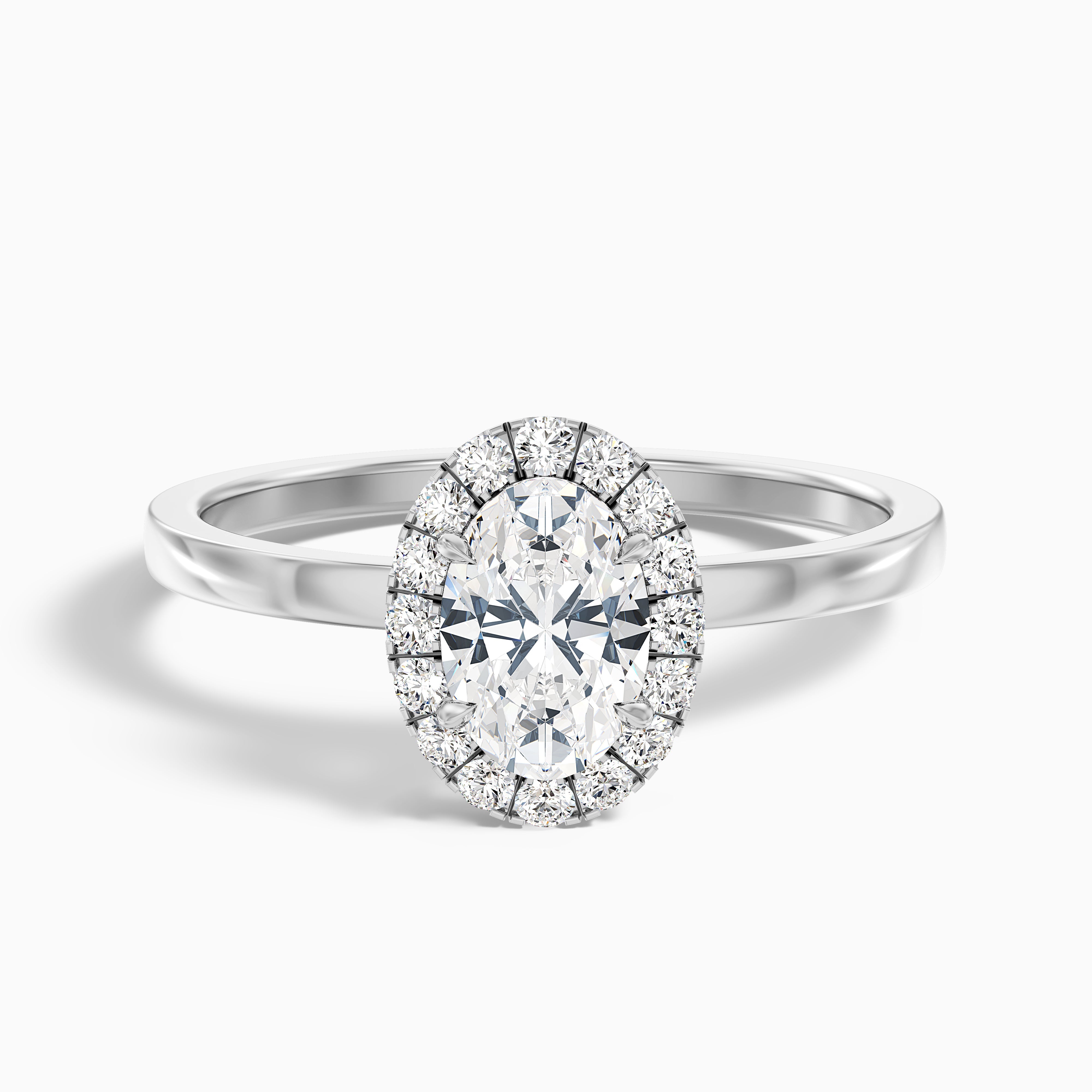 Louisa Oval Cut Halo Moissanite Engagement Ring