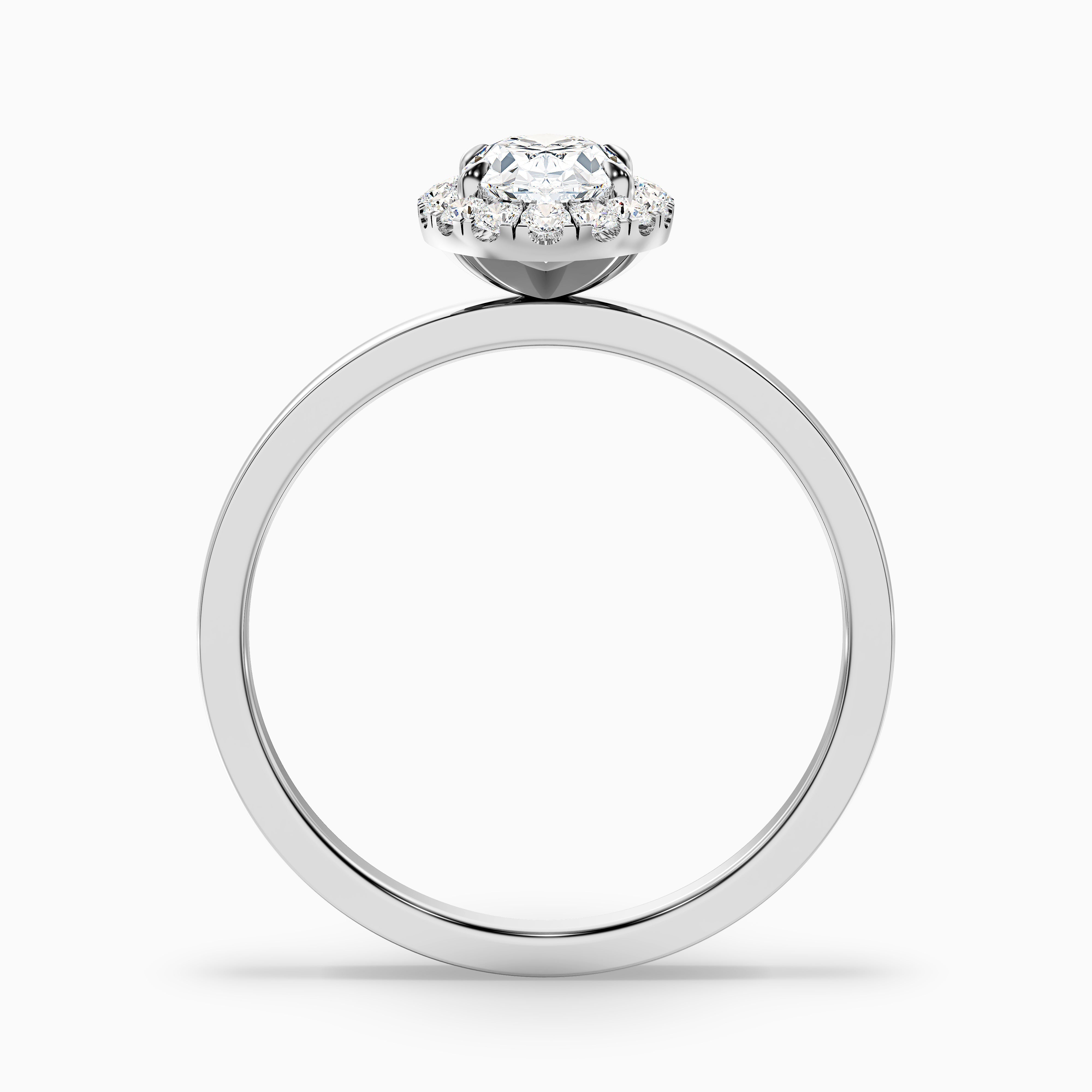 Louisa Oval Cut Halo Moissanite Engagement Ring