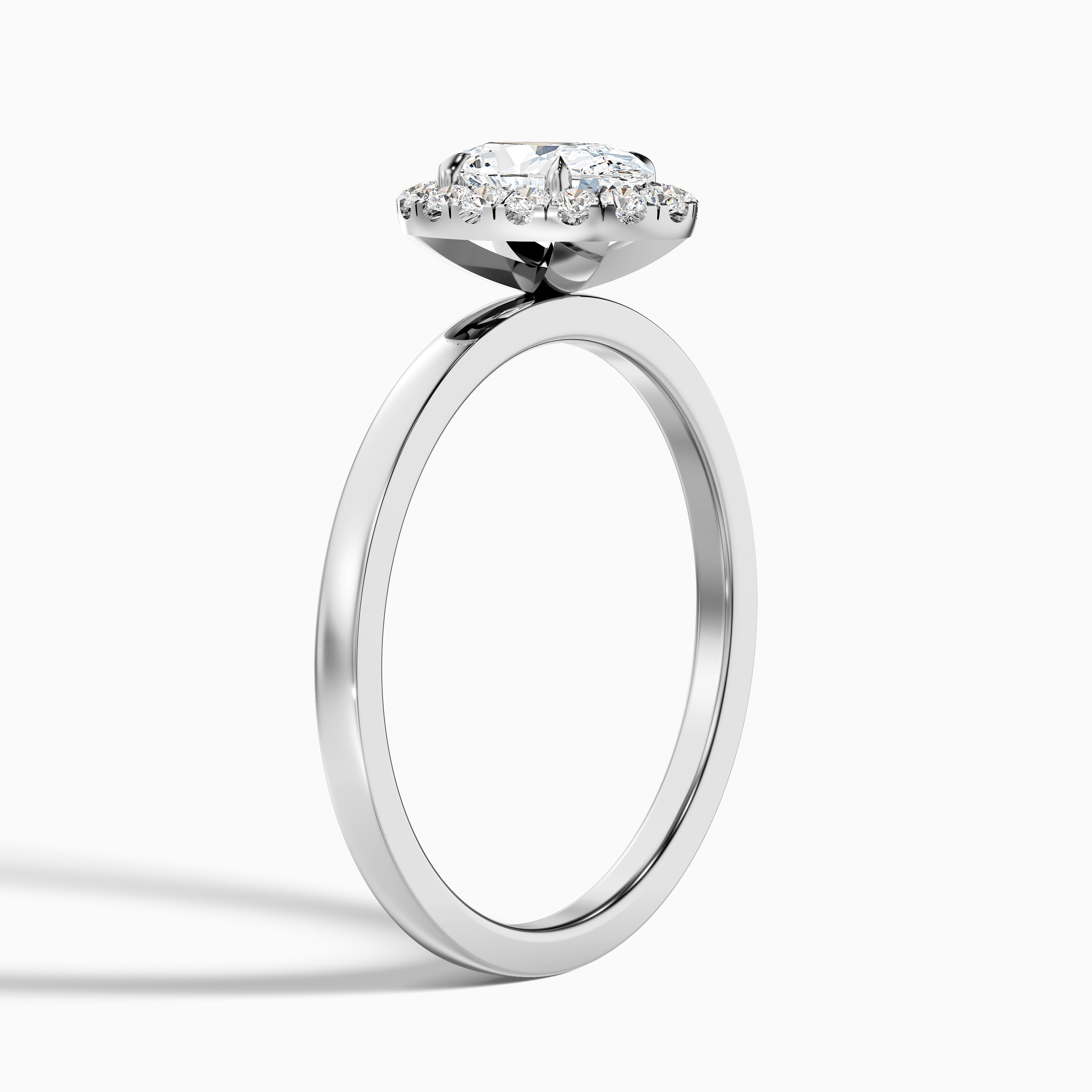 Louisa Oval Cut Halo Moissanite Engagement Ring