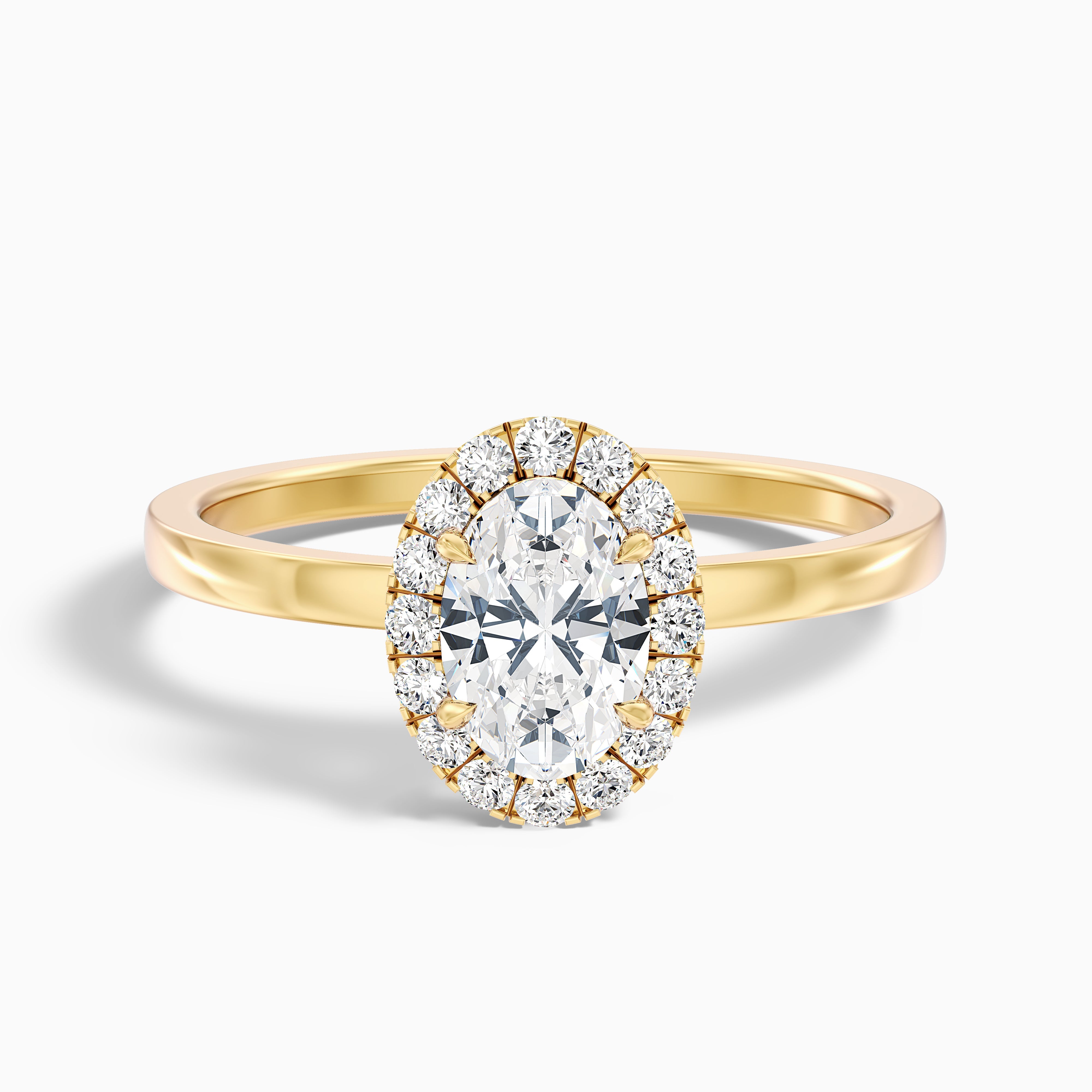Louisa Oval Cut Halo Moissanite Engagement Ring