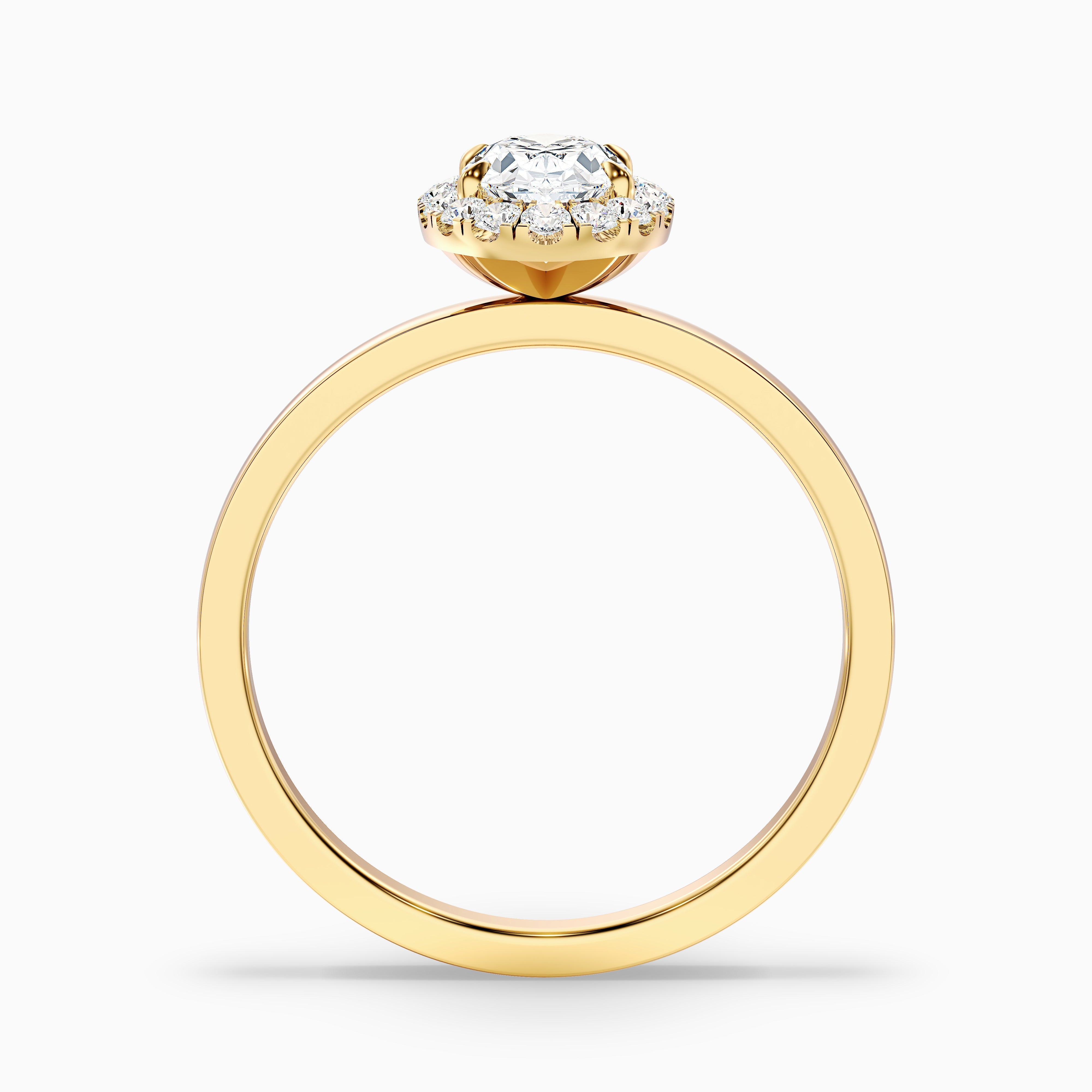 Louisa Oval Cut Halo Moissanite Engagement Ring