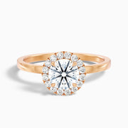 Luciana Round Halo Moissanite Engagement Ring