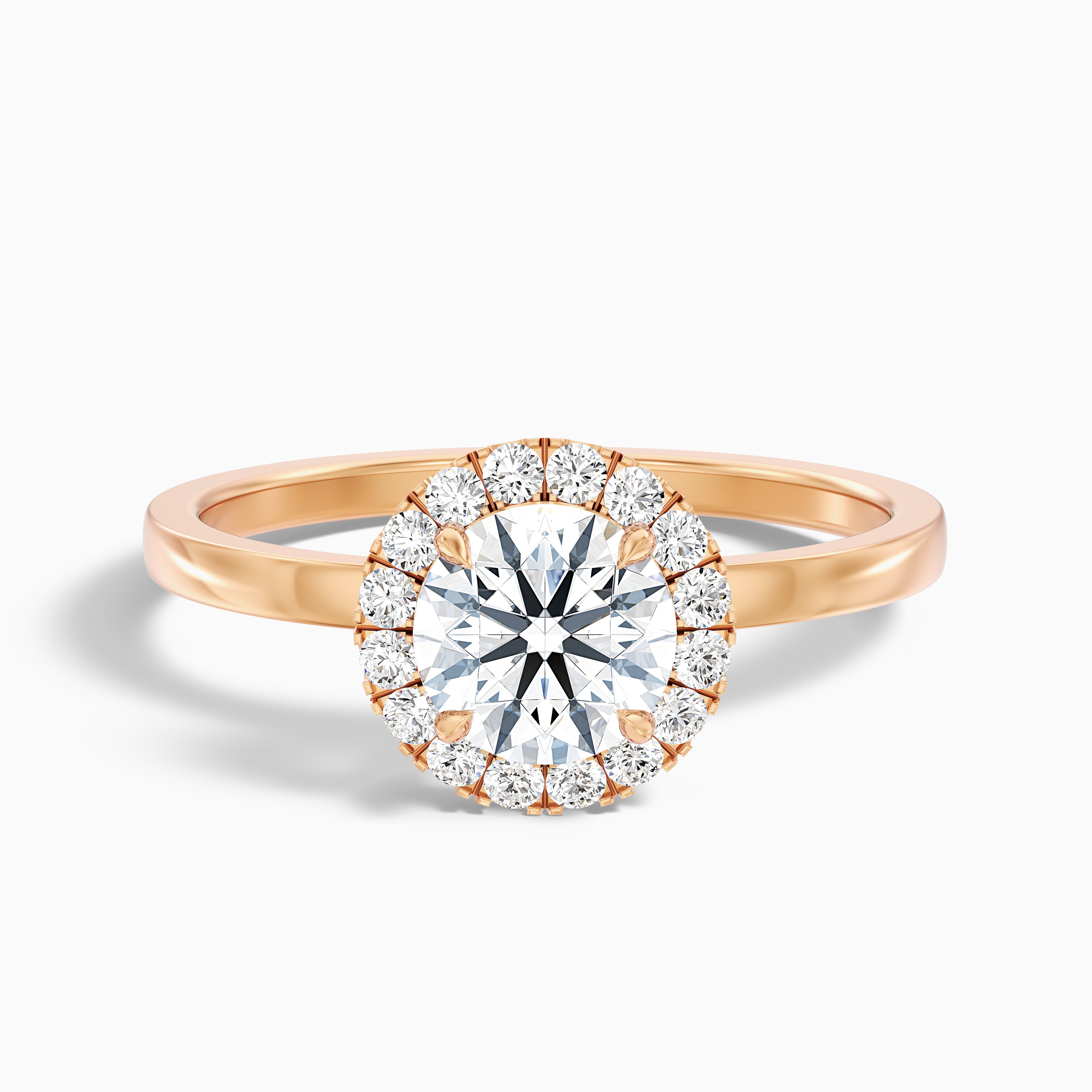 Luciana Round Halo Moissanite Engagement Ring
