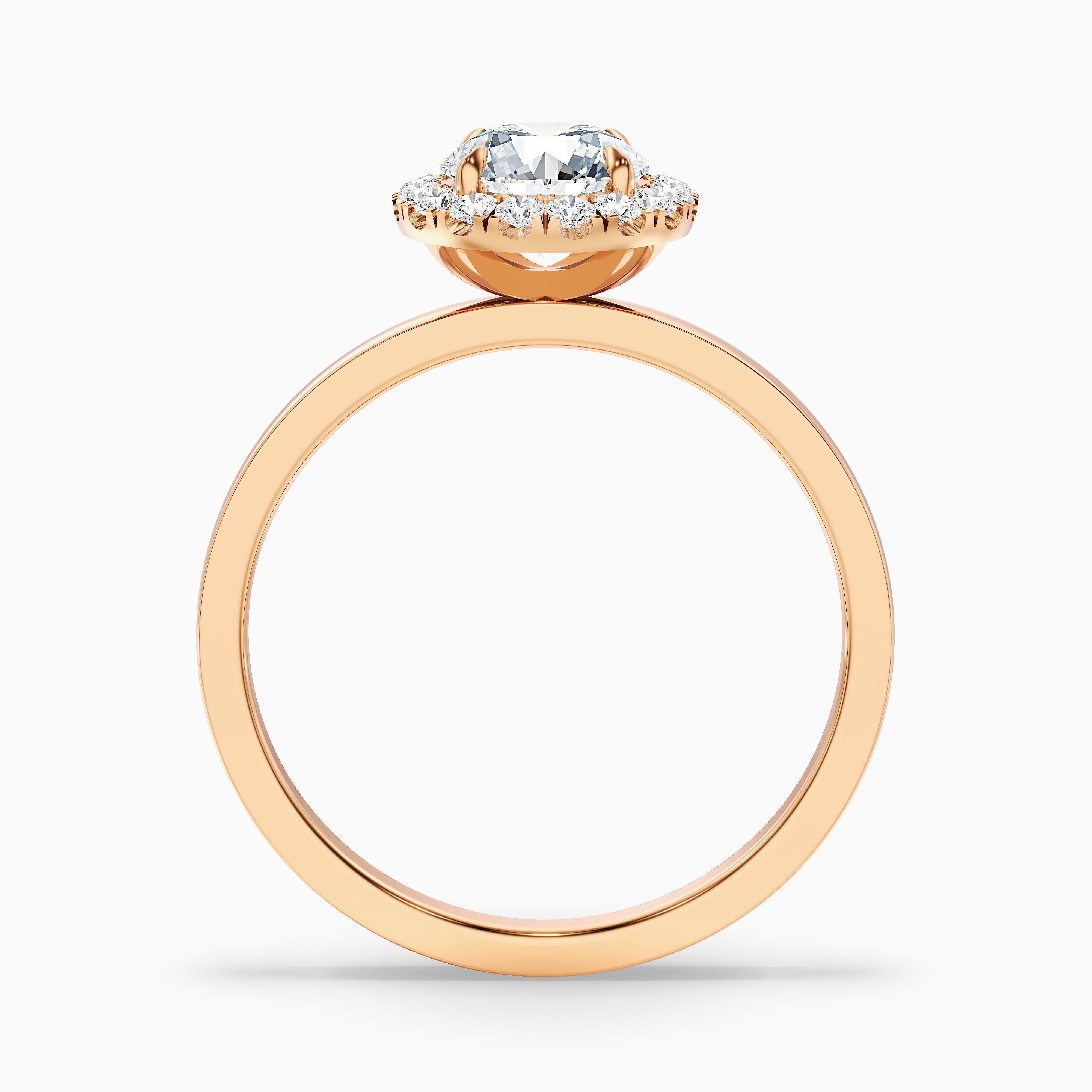 Luciana Round Halo Moissanite Engagement Ring