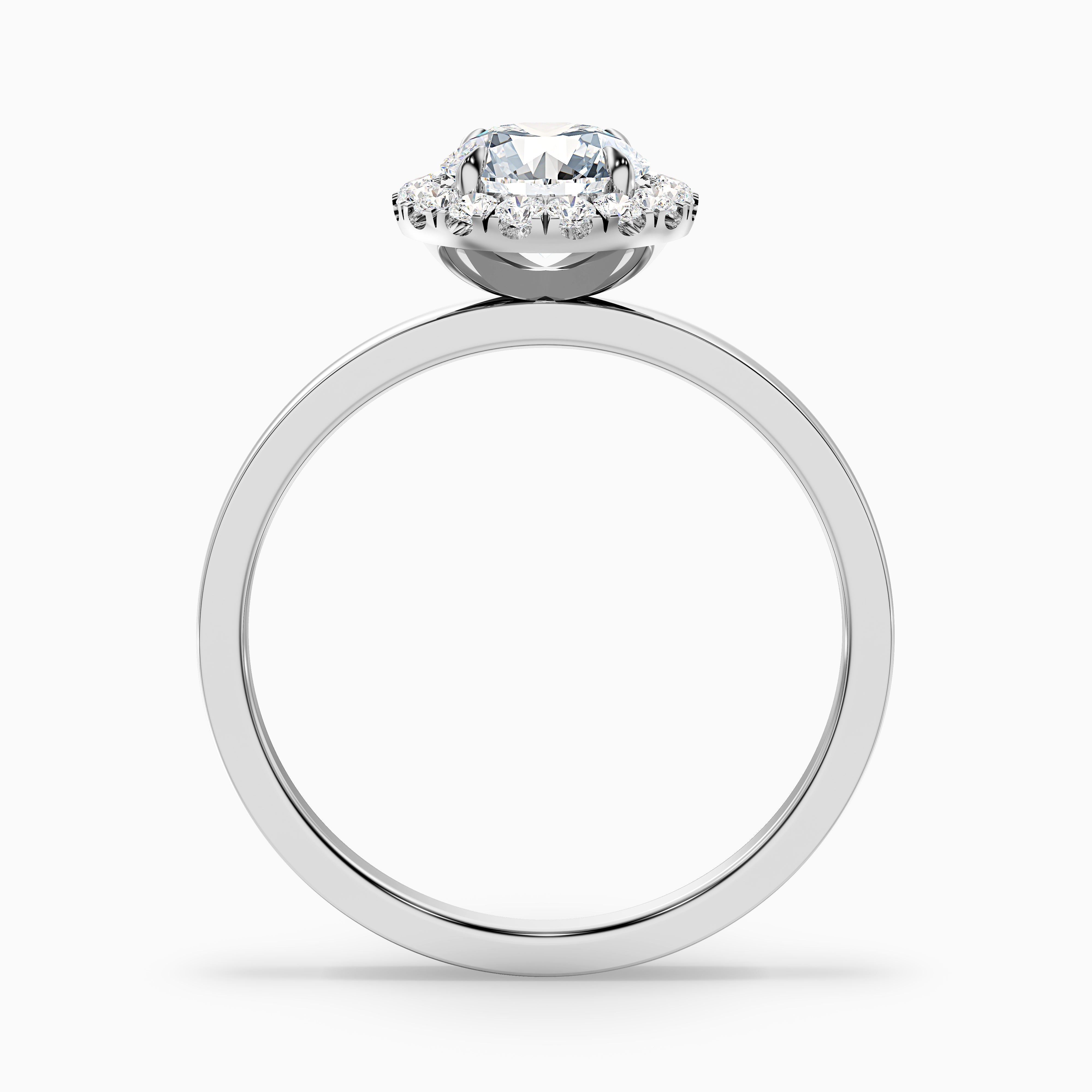 Luciana Round Halo Moissanite Engagement Ring