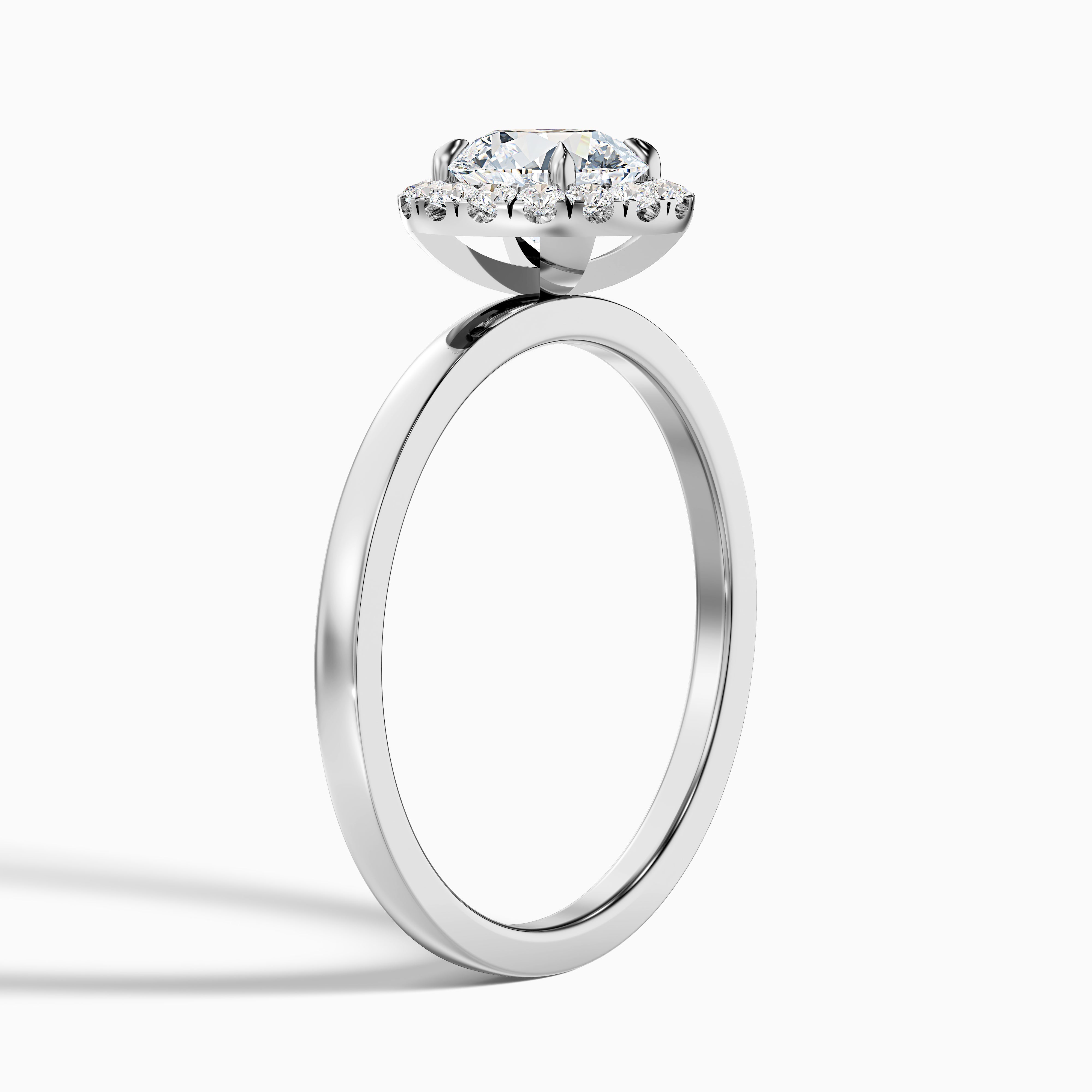 Luciana Round Halo Moissanite Engagement Ring