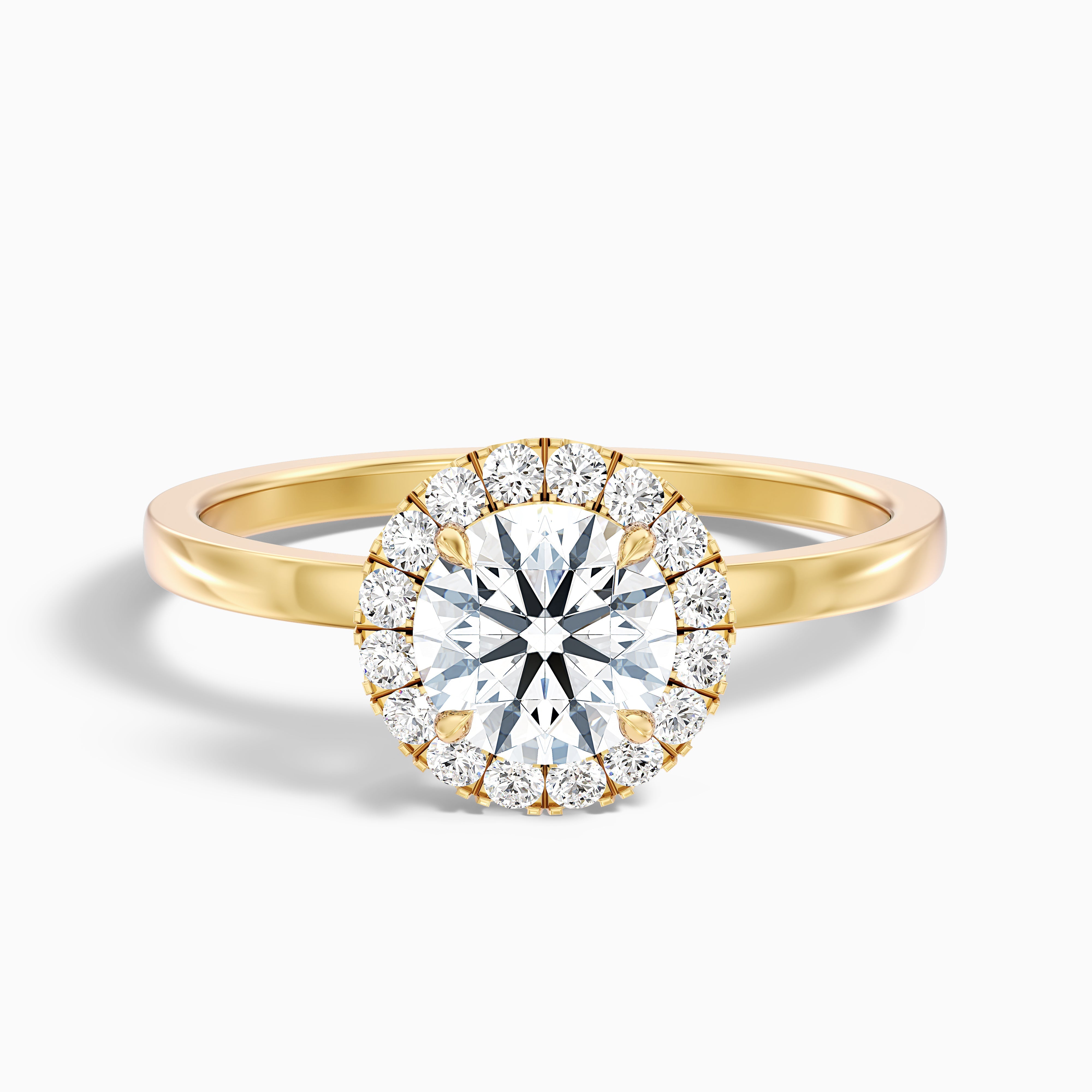 Luciana Round Halo Moissanite Engagement Ring