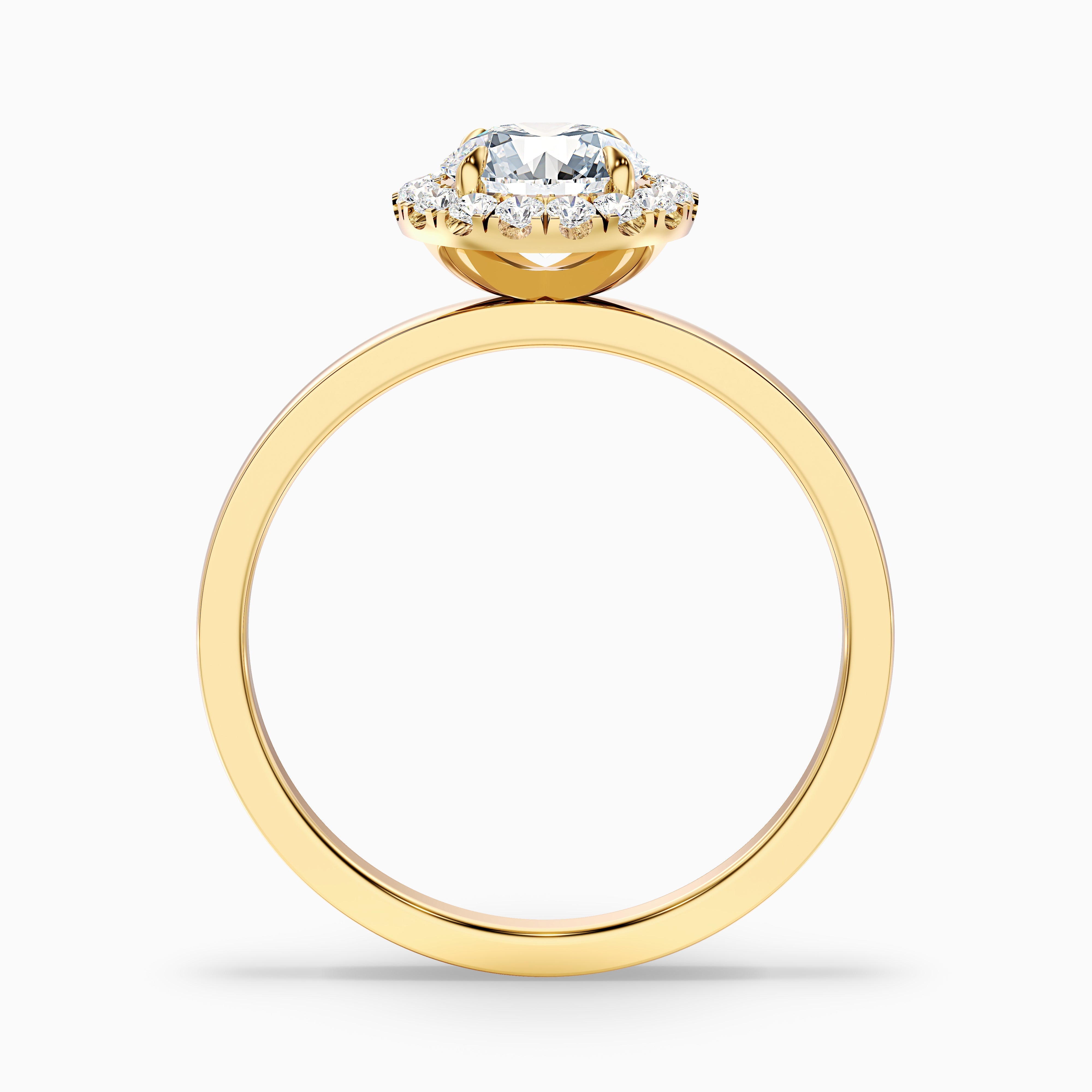 Luciana Round Halo Moissanite Engagement Ring