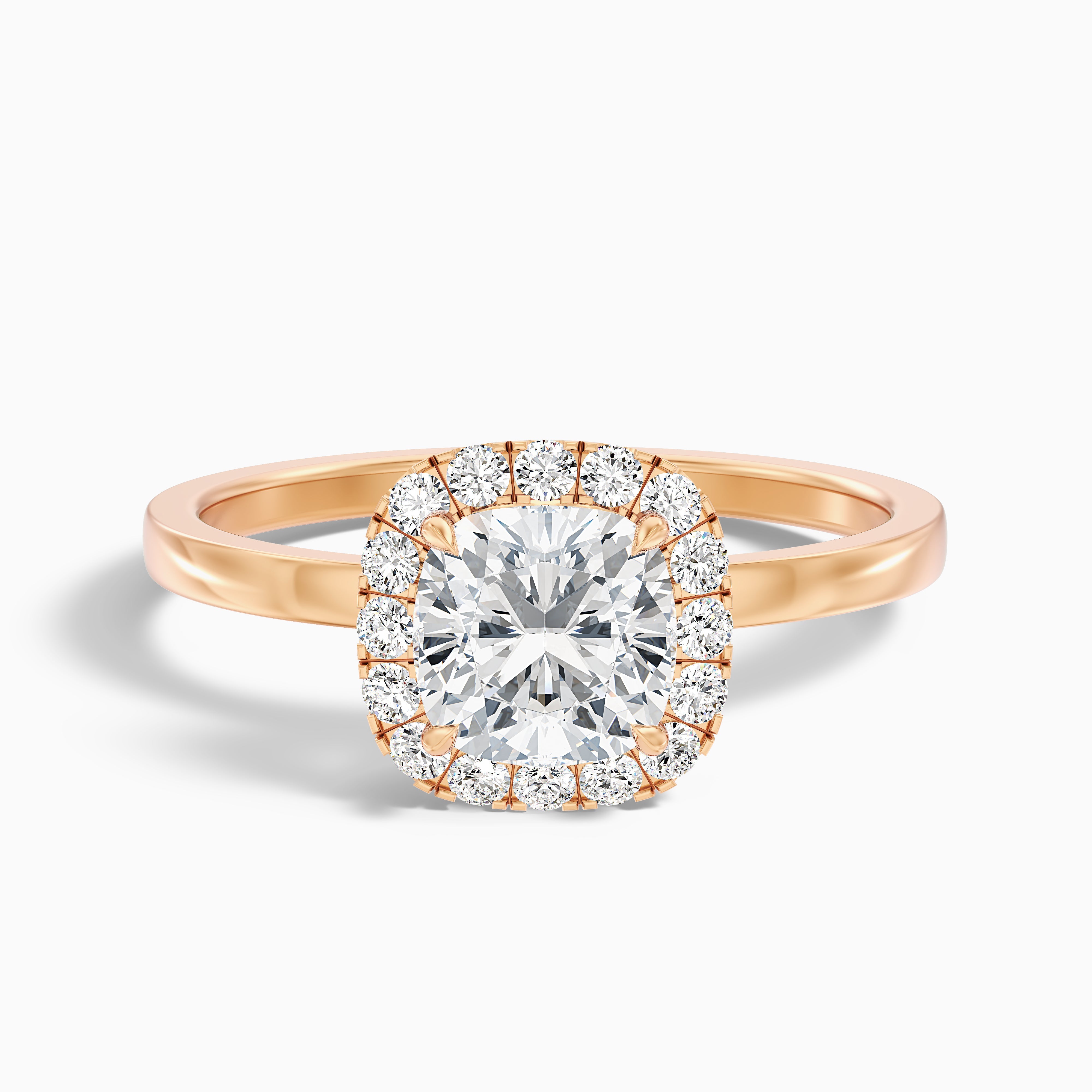 Mackenzie Cushion Halo Moissanite Ring