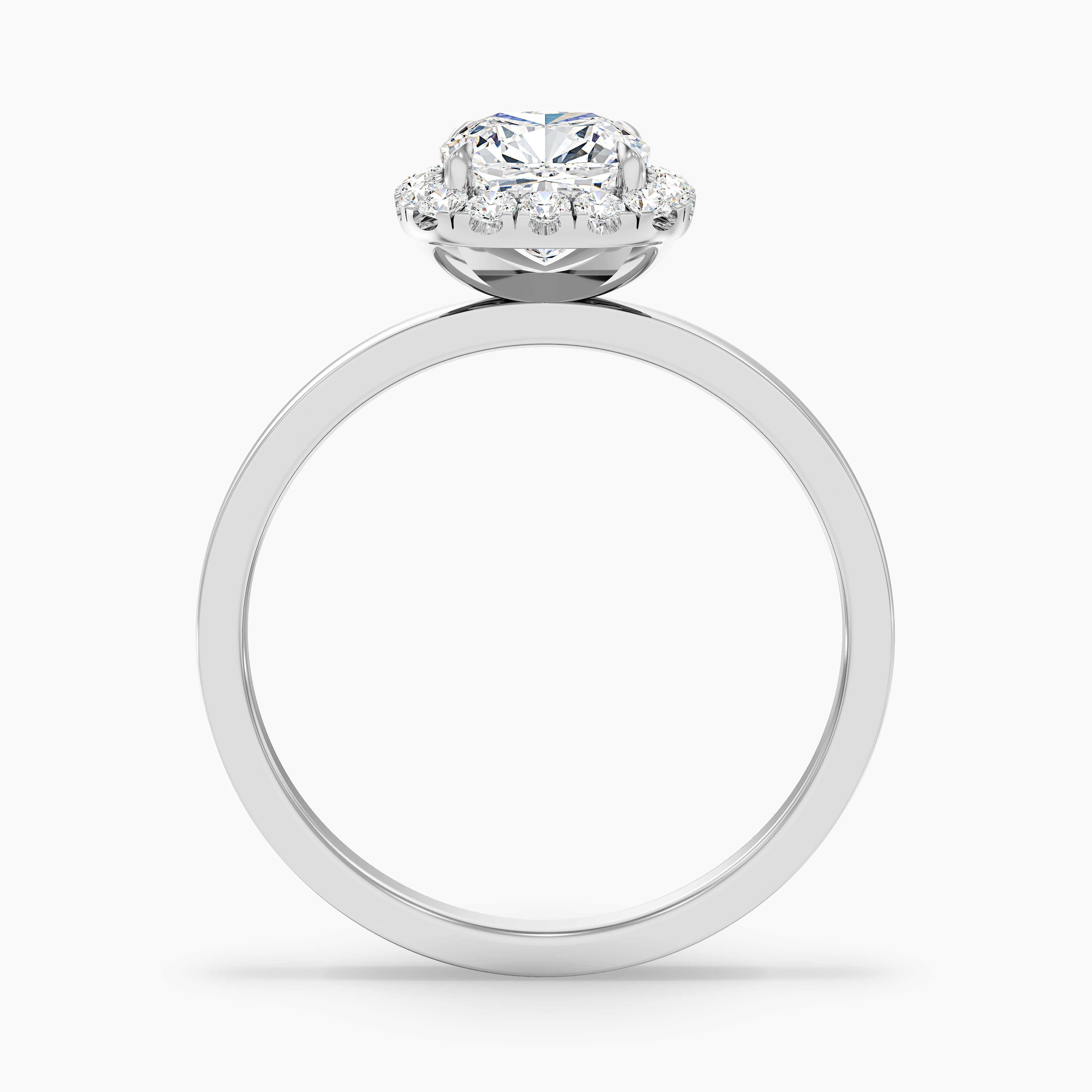 Mackenzie Cushion Halo Moissanite Ring